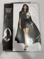 Adult Black Hooded Cape Costume Accessory