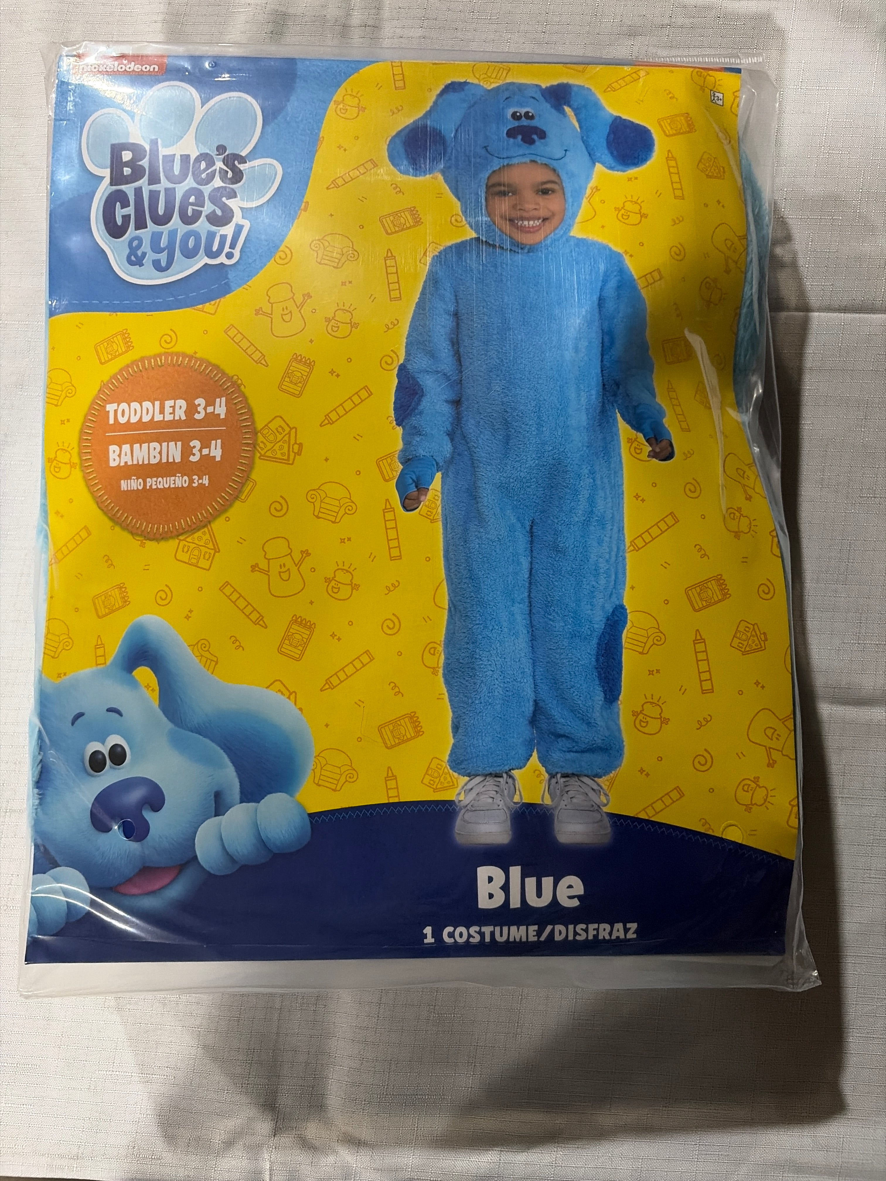 Toddler Blue's Clues Blue Jumpsuit Costume with Plush Headpiece
