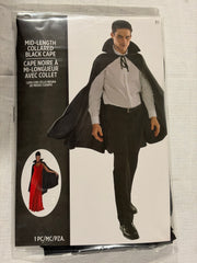 Adult Black Vampire Cape Costume Accessory for Halloween - Adult One Size