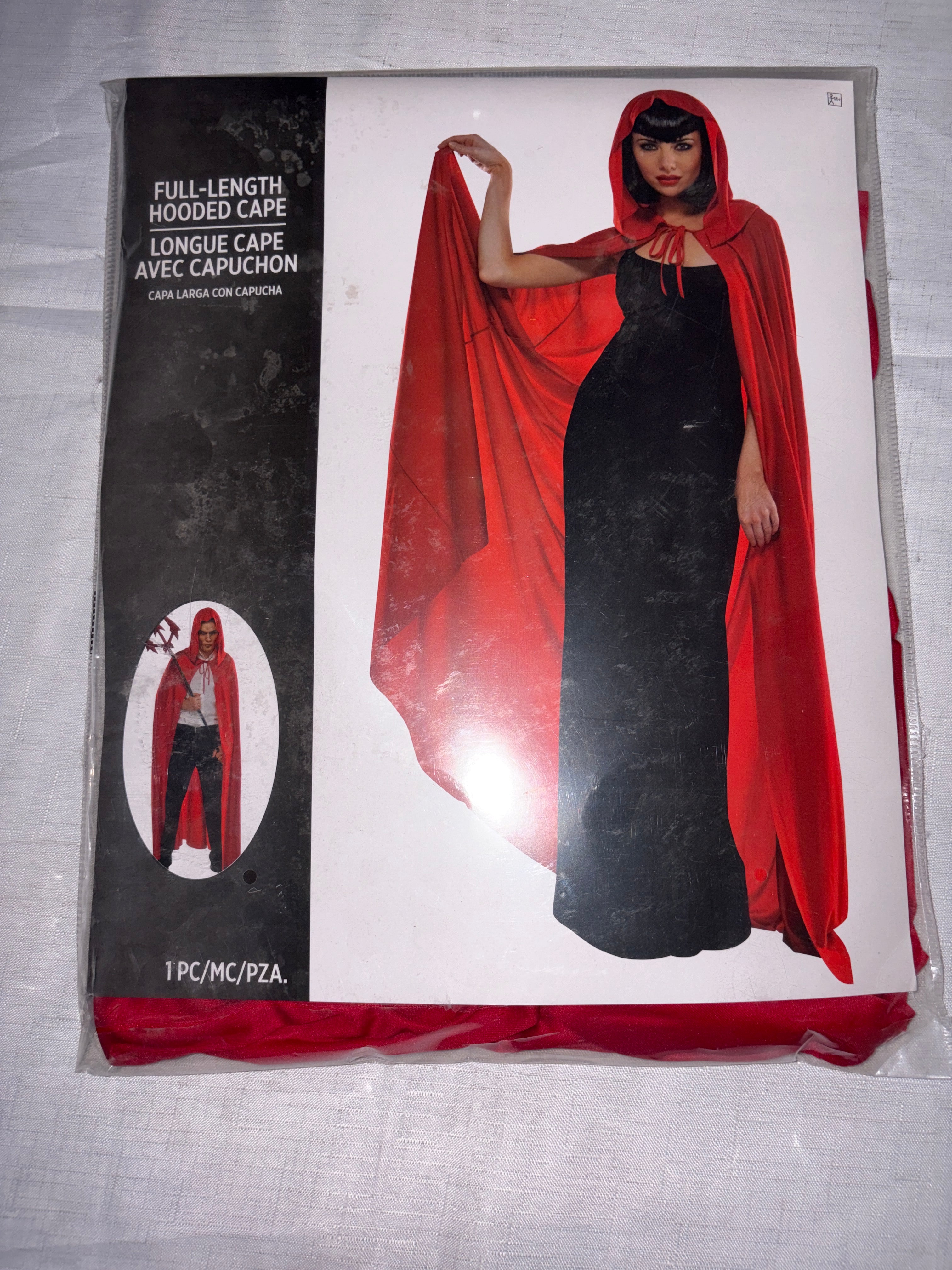 Adult Red Hooded Halloween Cape - Adult One Size