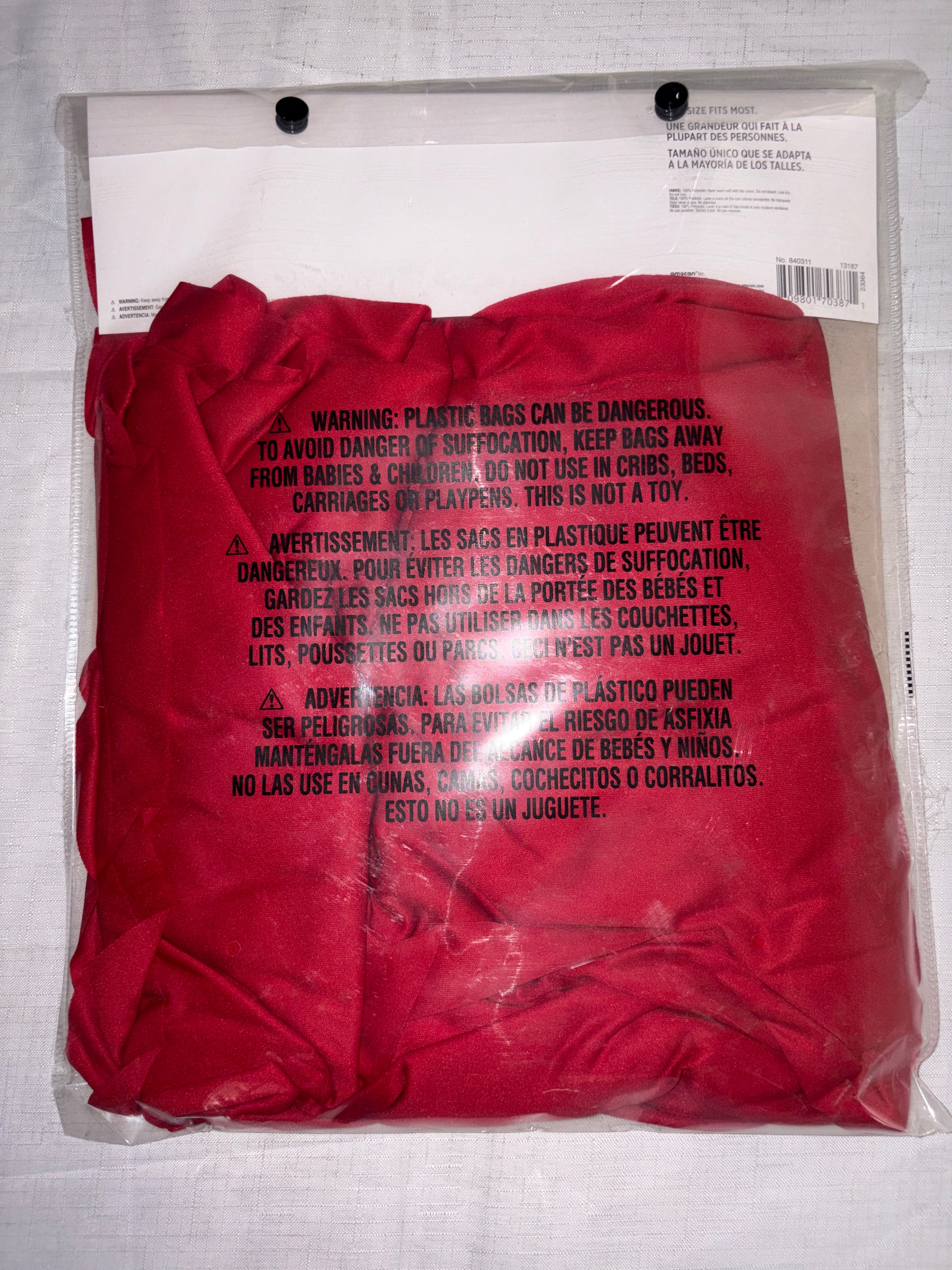 Adult Red Hooded Halloween Cape - Adult One Size