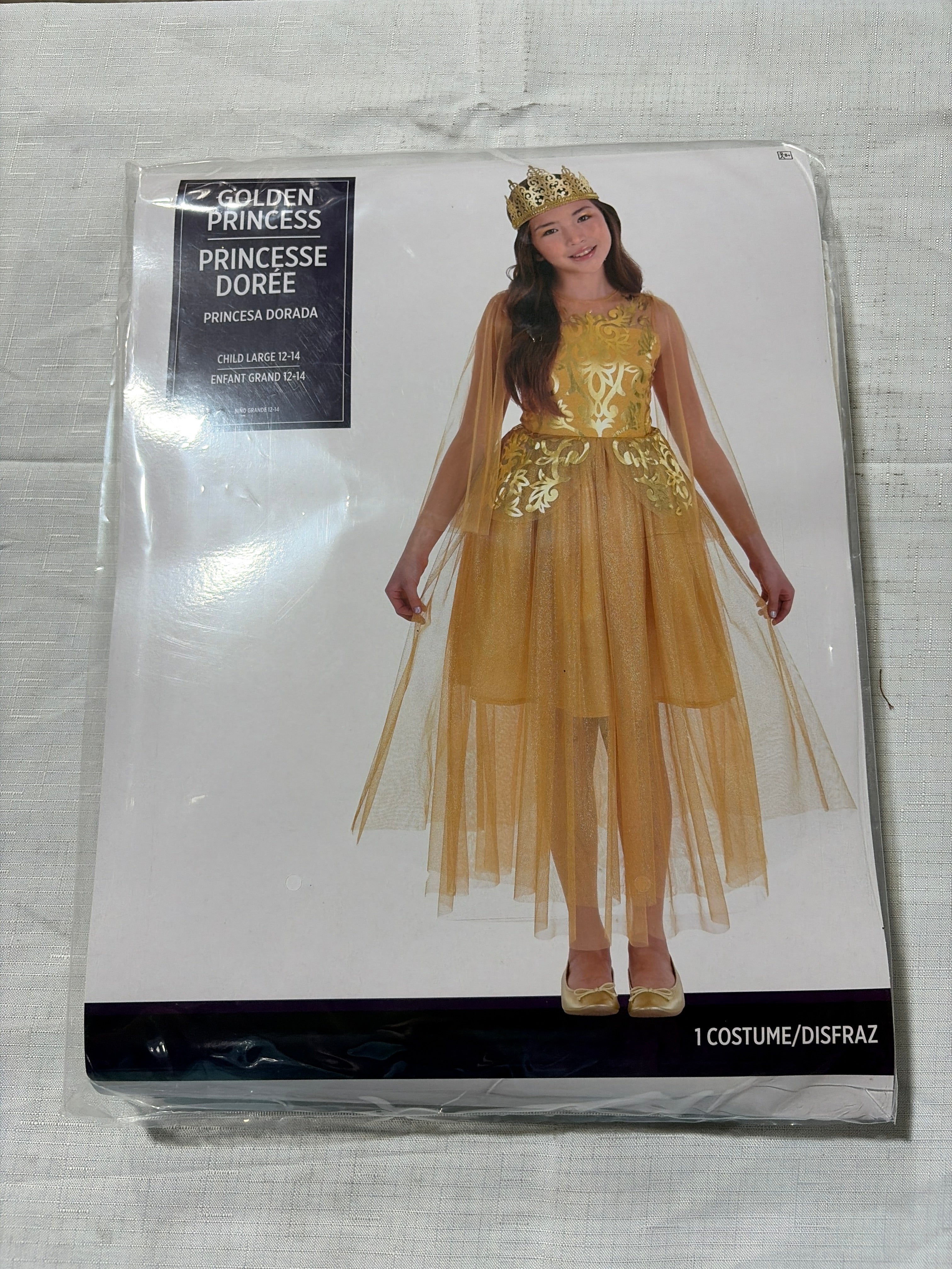 Enchanting Girls' Golden Goddess Halloween Costume