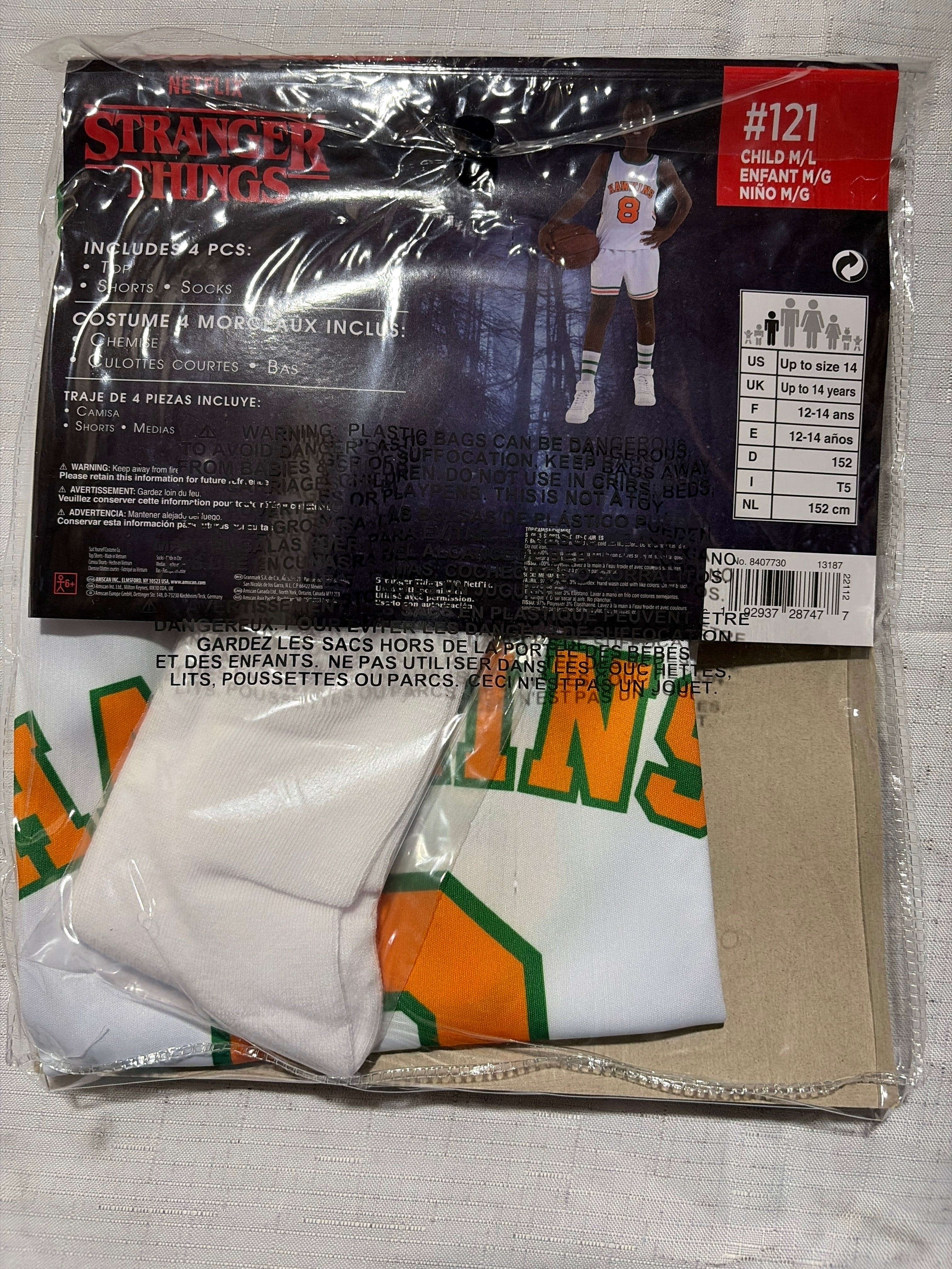 Child Stranger Things 4 Lucas Basketball Costume - Child M/L