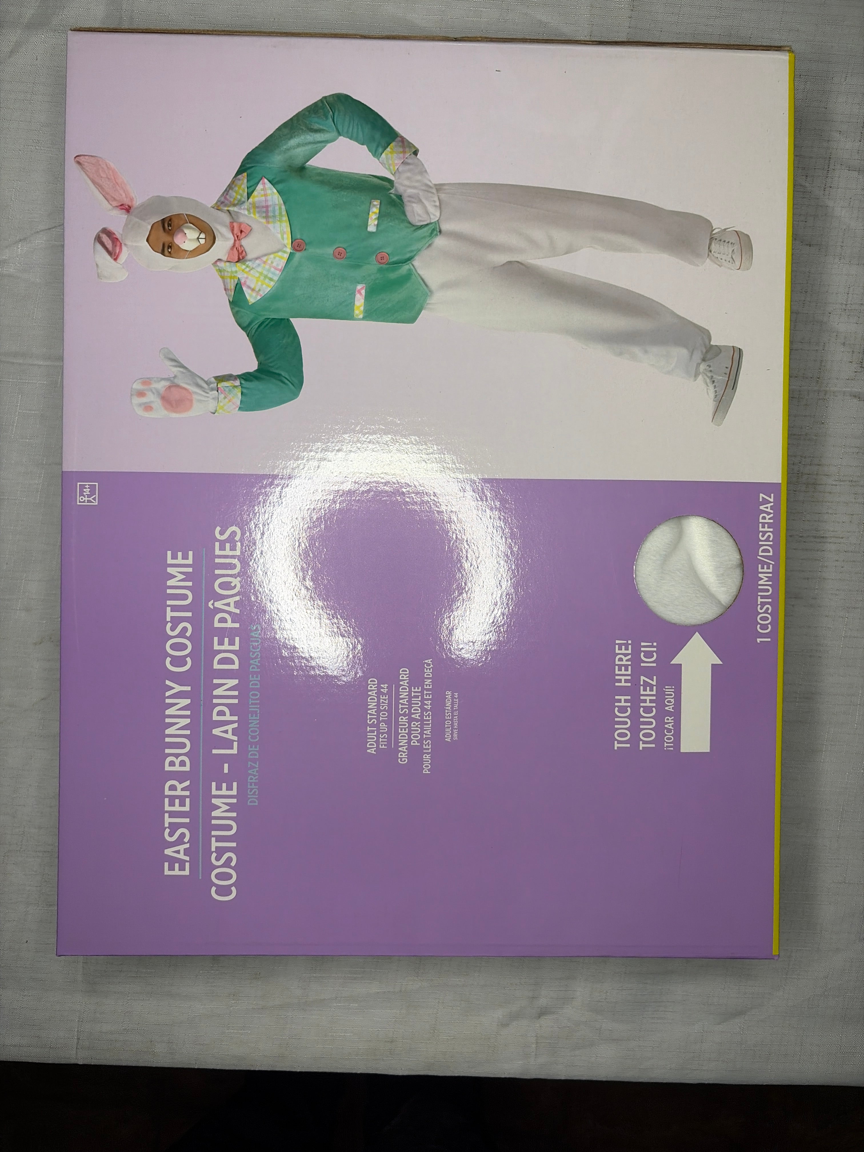 Adult Easter Bunny Costume - Plush White & Teal Ensemble