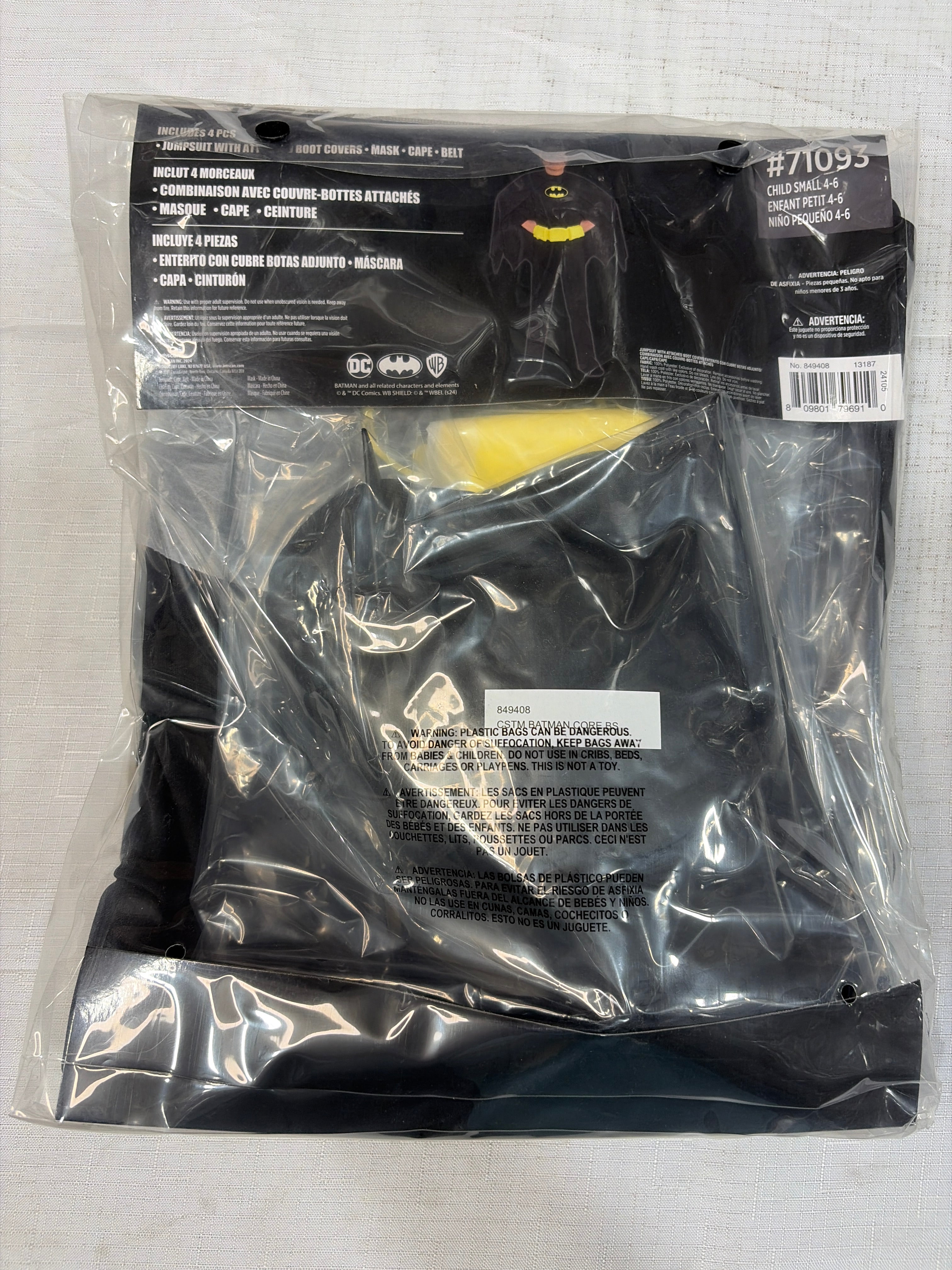 Boys' Batman Comic Costume
