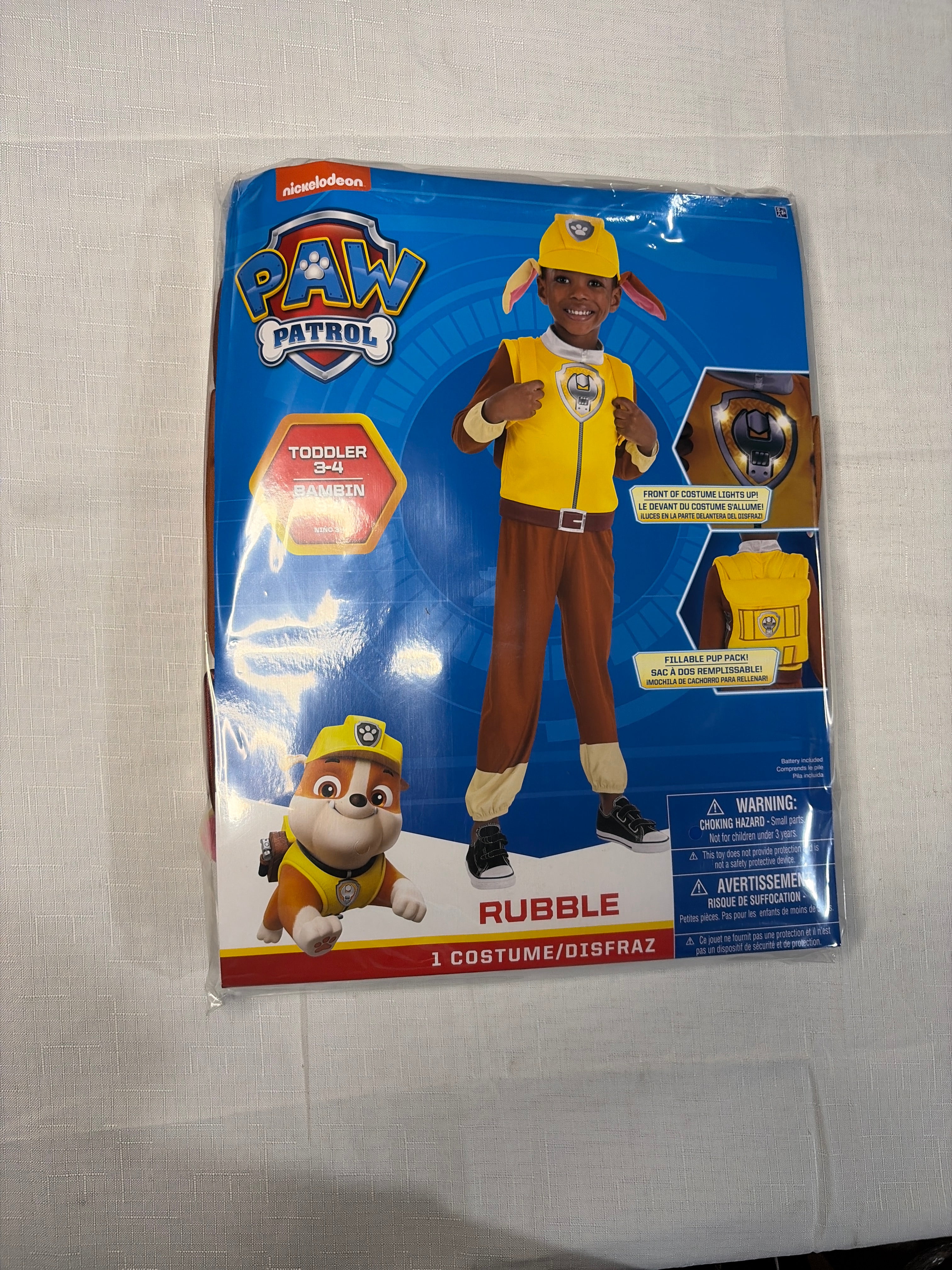 Paw Patrol Rubble Costume for Toddlers - Toddler (3-4)