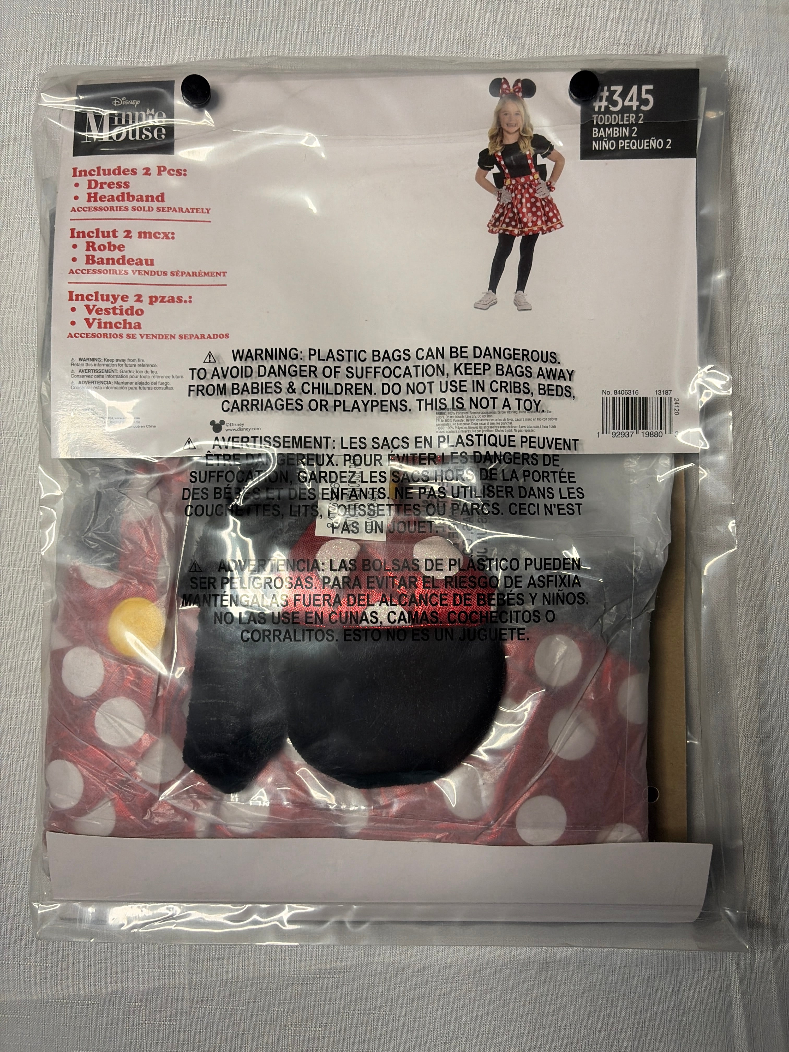 Disney Minnie Mouse Red Polka Dot Costume for Girls - Toddler (2-3)