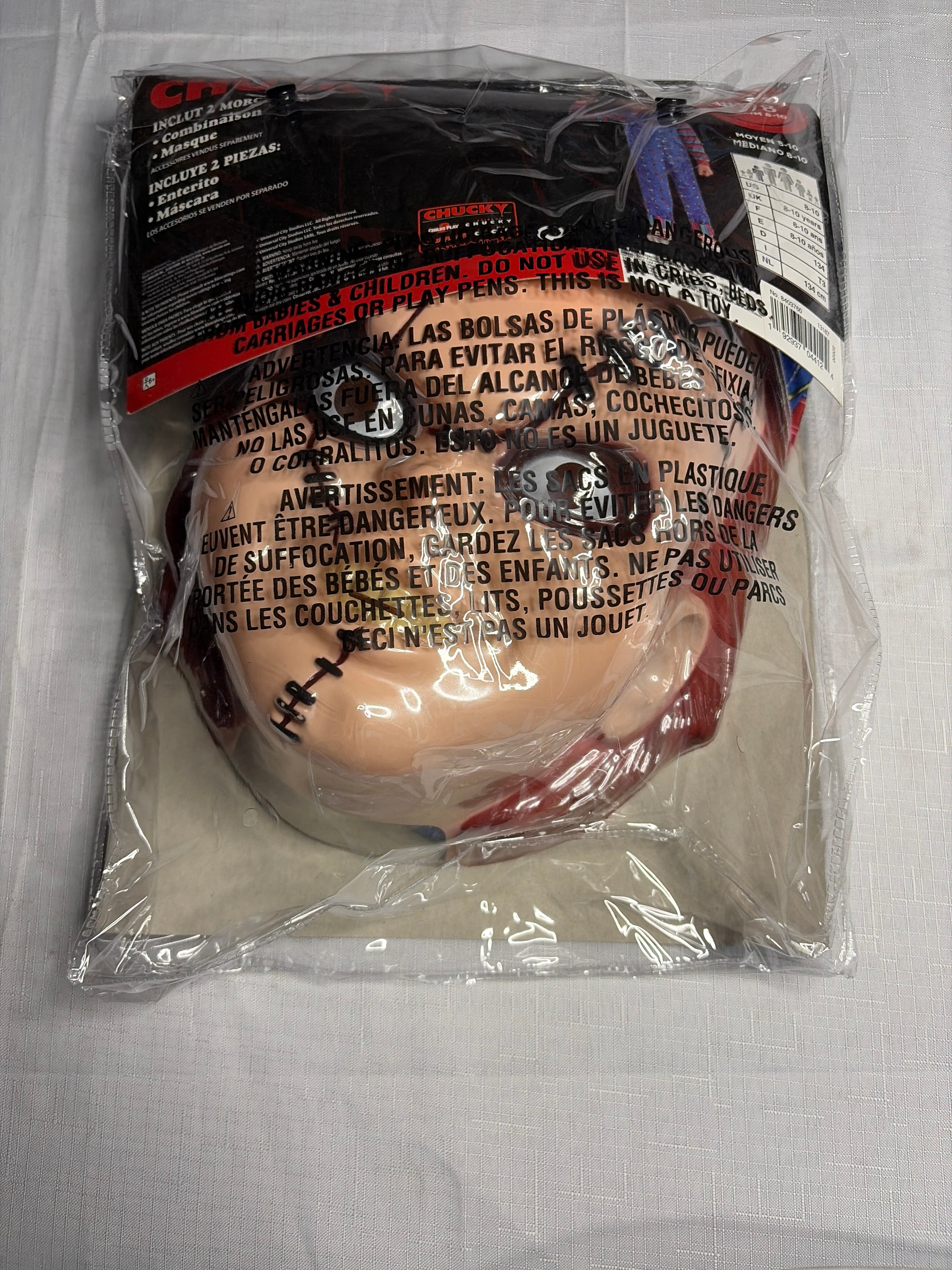 Kids' Chucky Halloween Costume with Creepy Mask and Overalls
