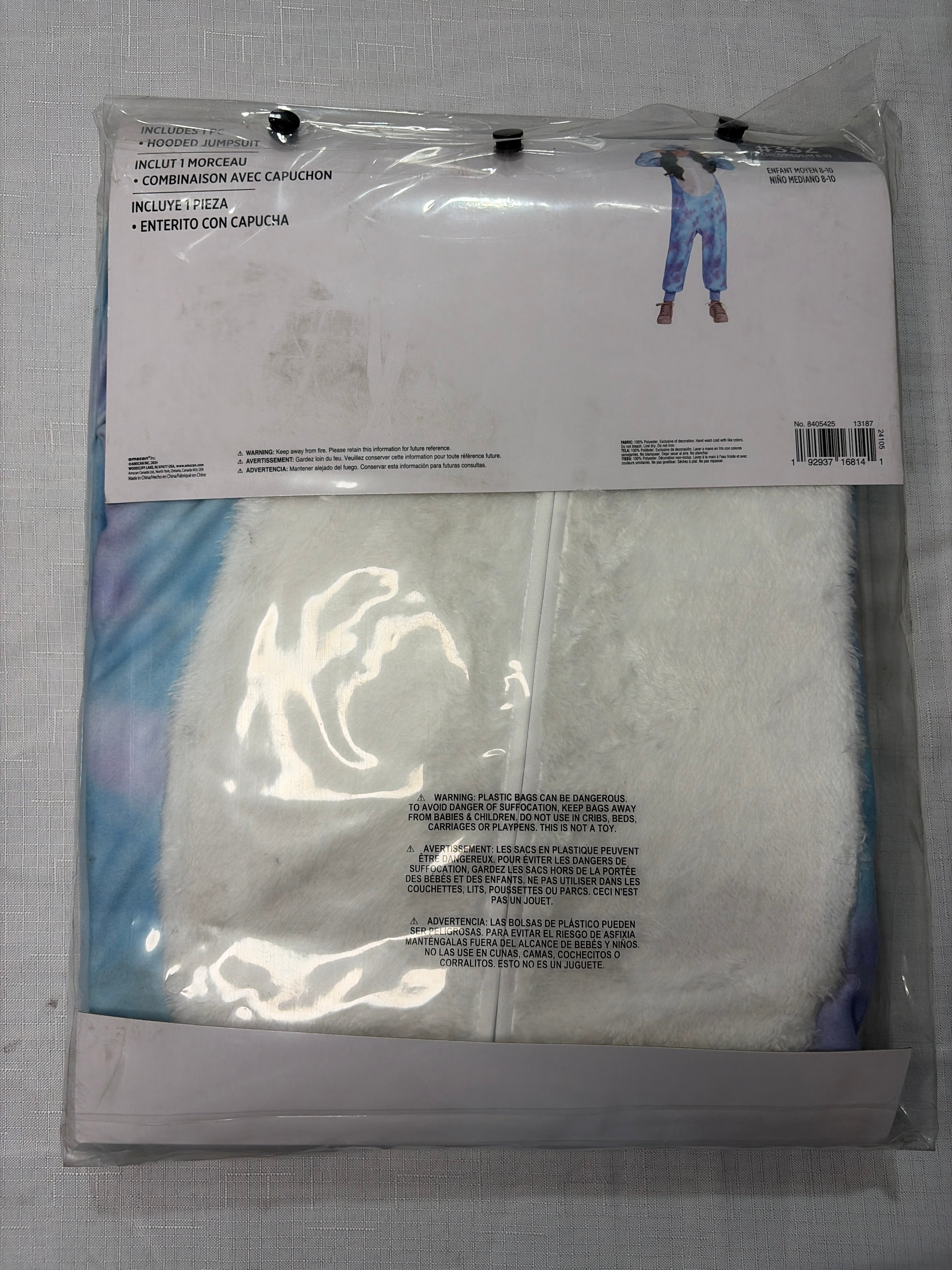 Kids' Blue Koala Zipster Costume for Halloween - Child M (8-10)