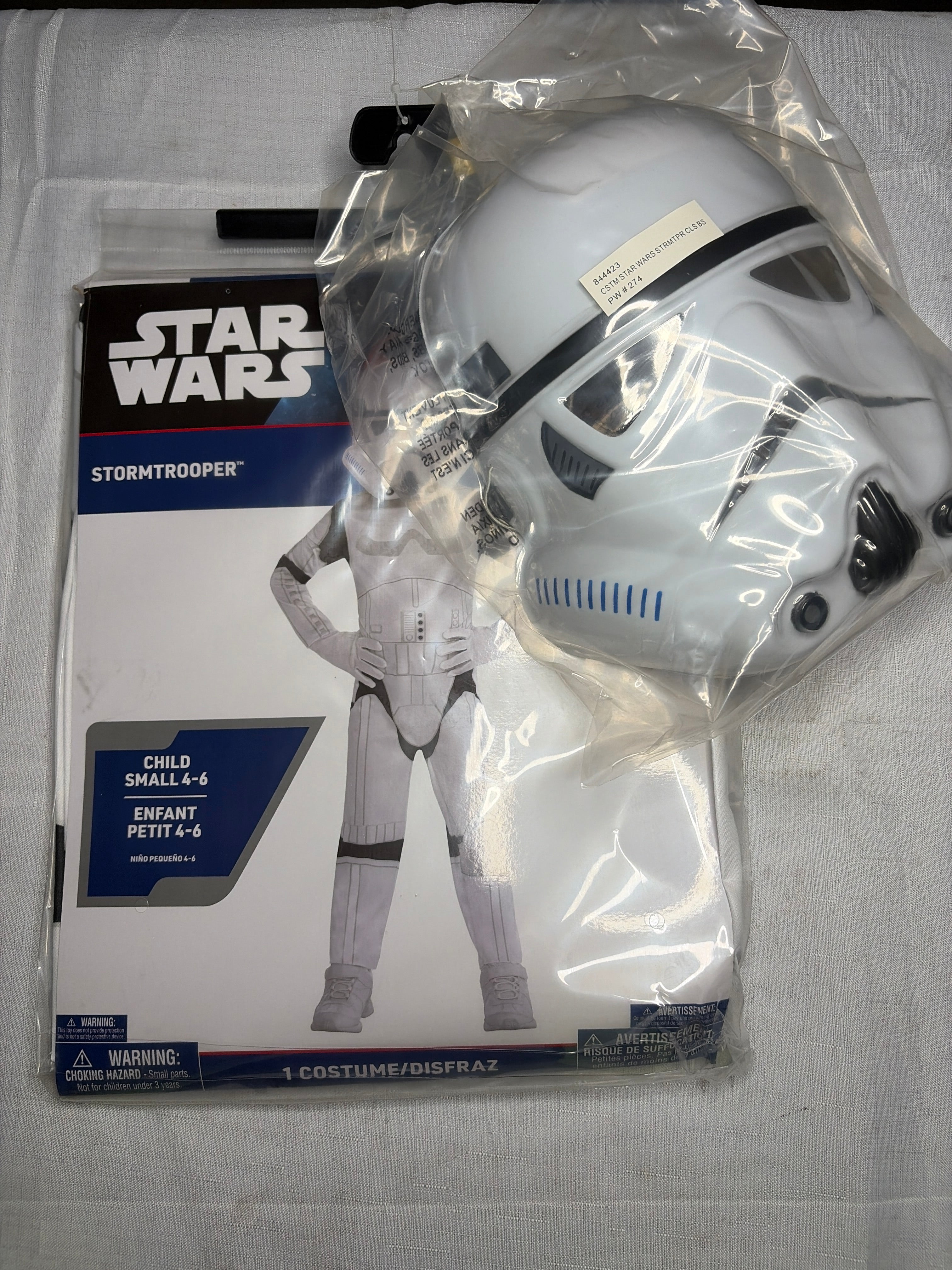 Amscan Disney Star Wars Stormtrooper Halloween Costume, White Jumpsuit with Mask, Toddler, Assorted Sizes - Child S (4-6)