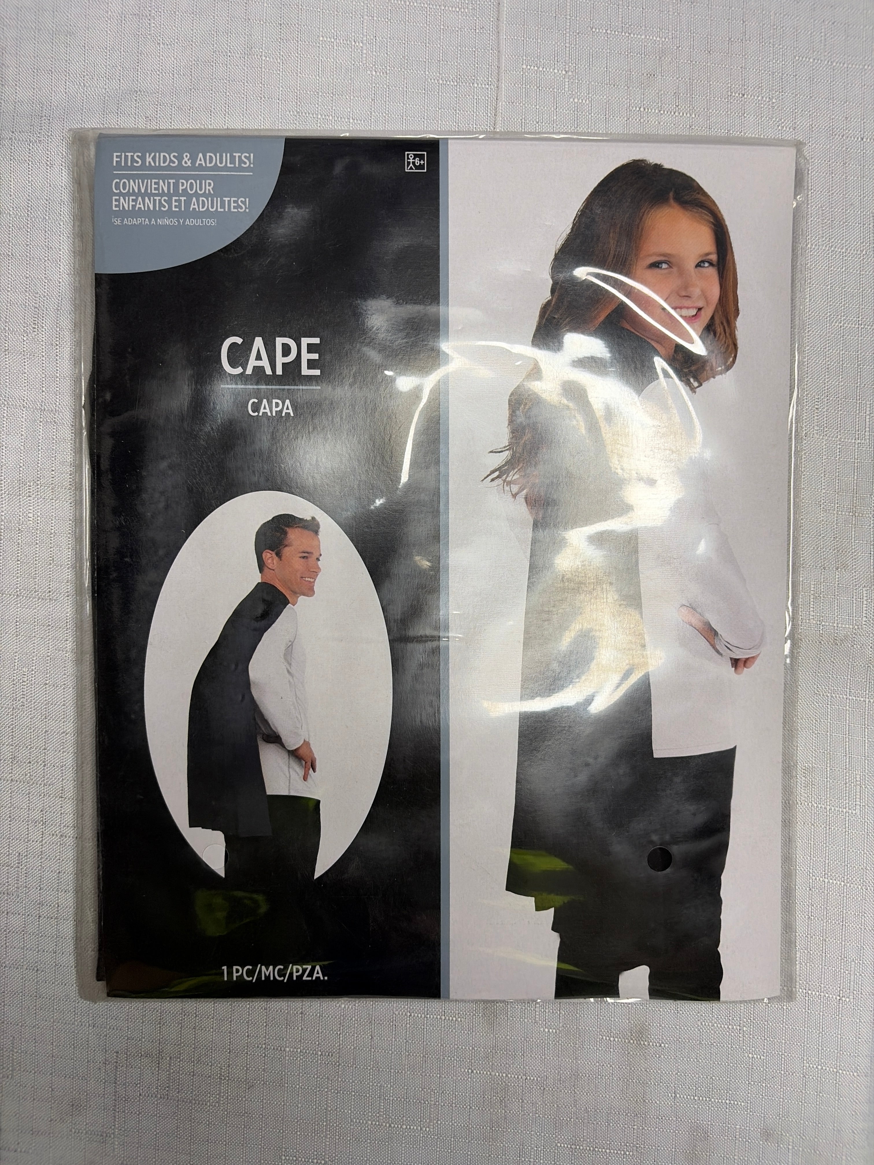 Black Superhero Cape Costume Accessory for All Ages