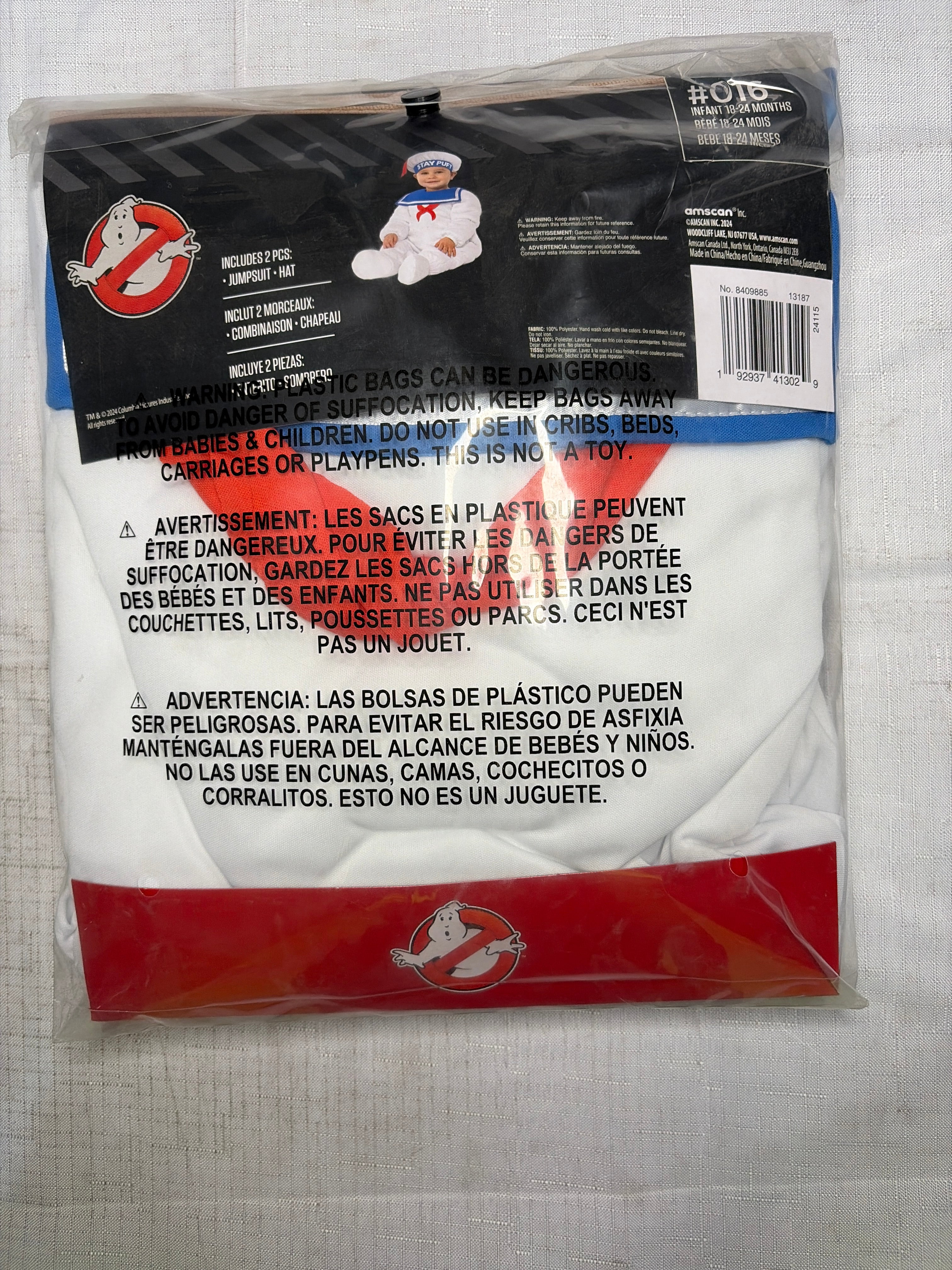 Infant Stay Puft Marshmallow Man Costume - Ghostbusters - Infant (18-24 Months)