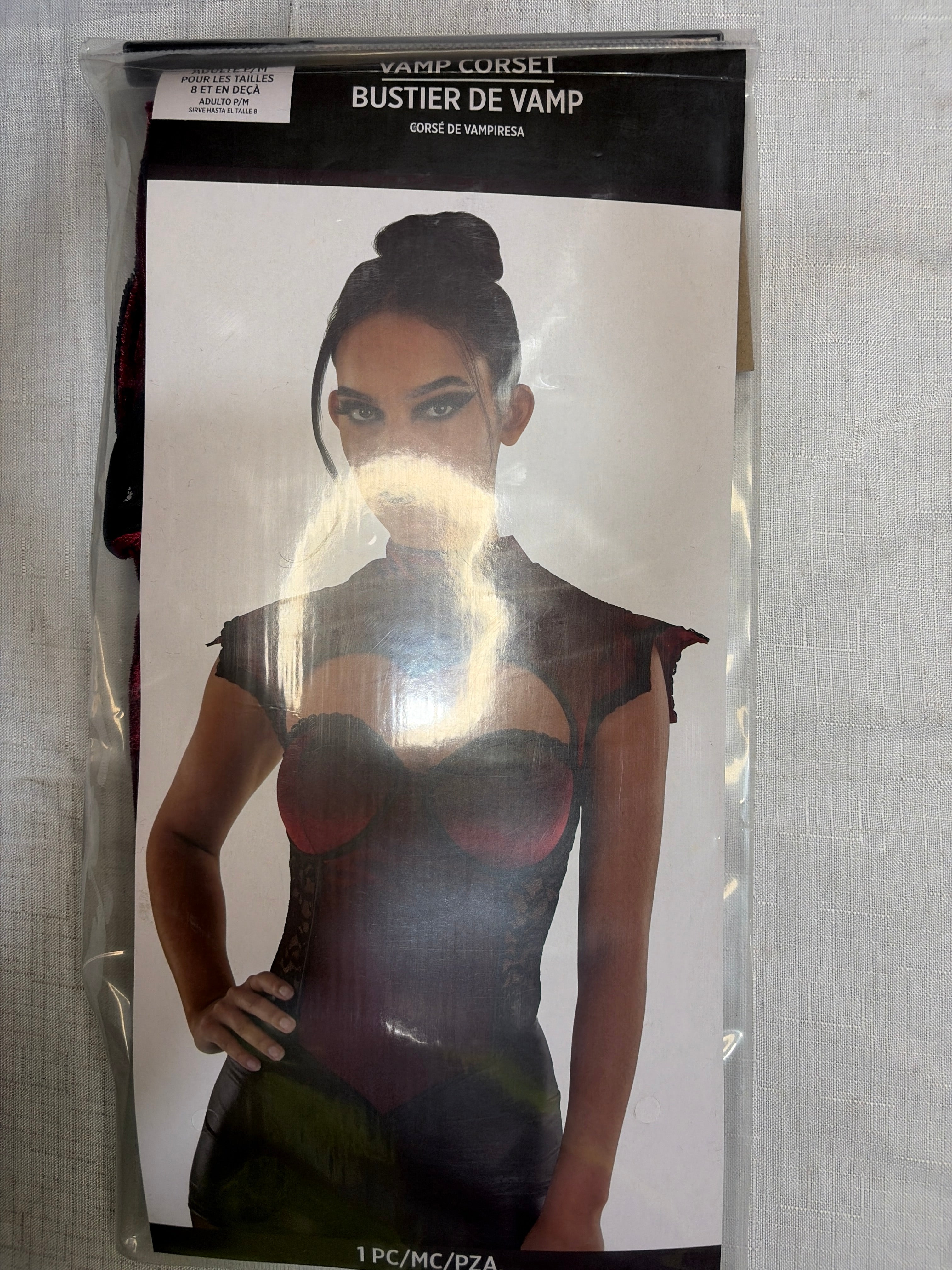 Women's Velvet Vampire Corset Top - Adult S/M (Up to Size 8)