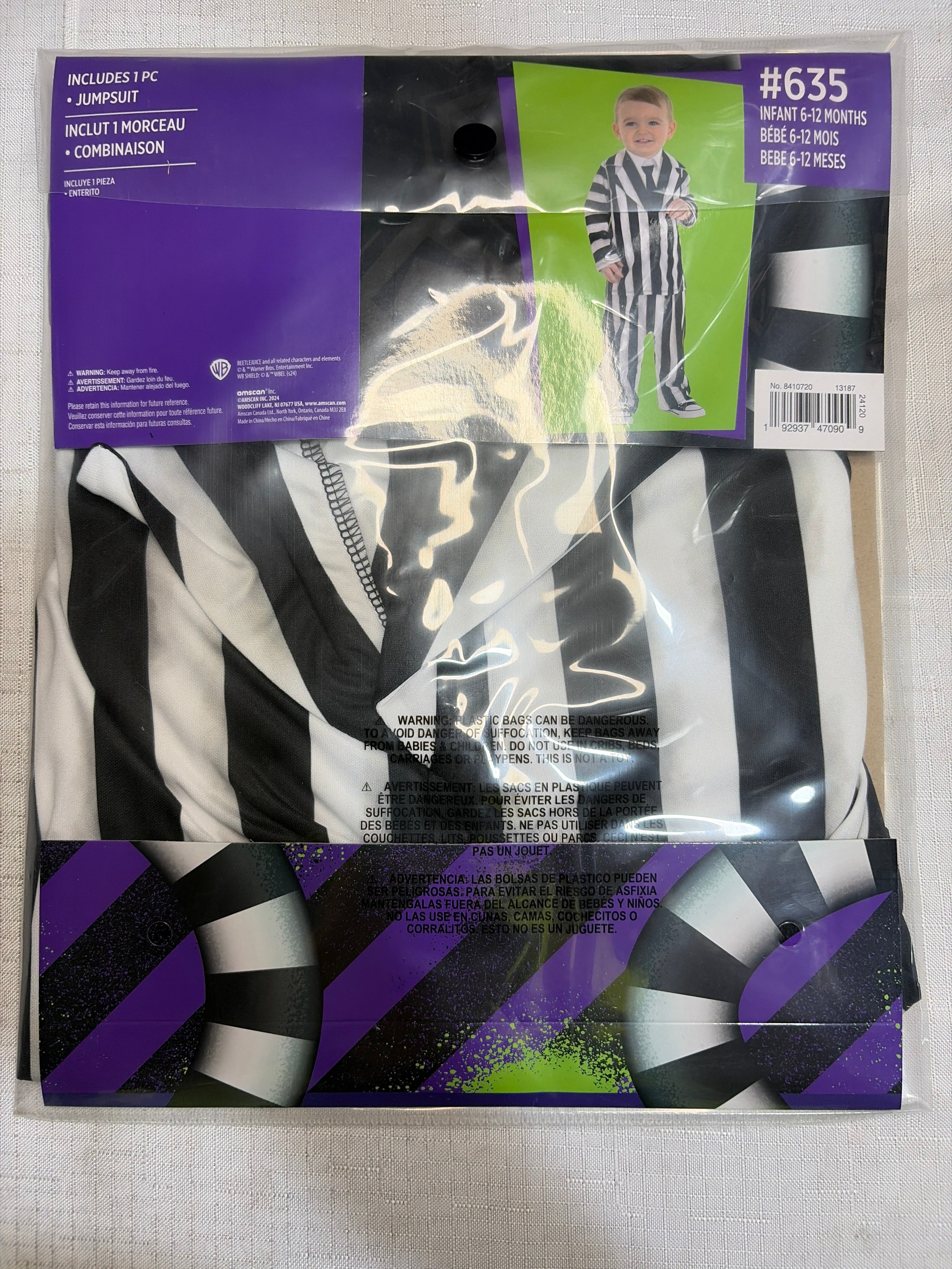 Infant Beetlejuice Halloween Costume (6-12 Months)