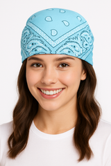Turquoise Paisley Bandana - Versatile Costume Accessory