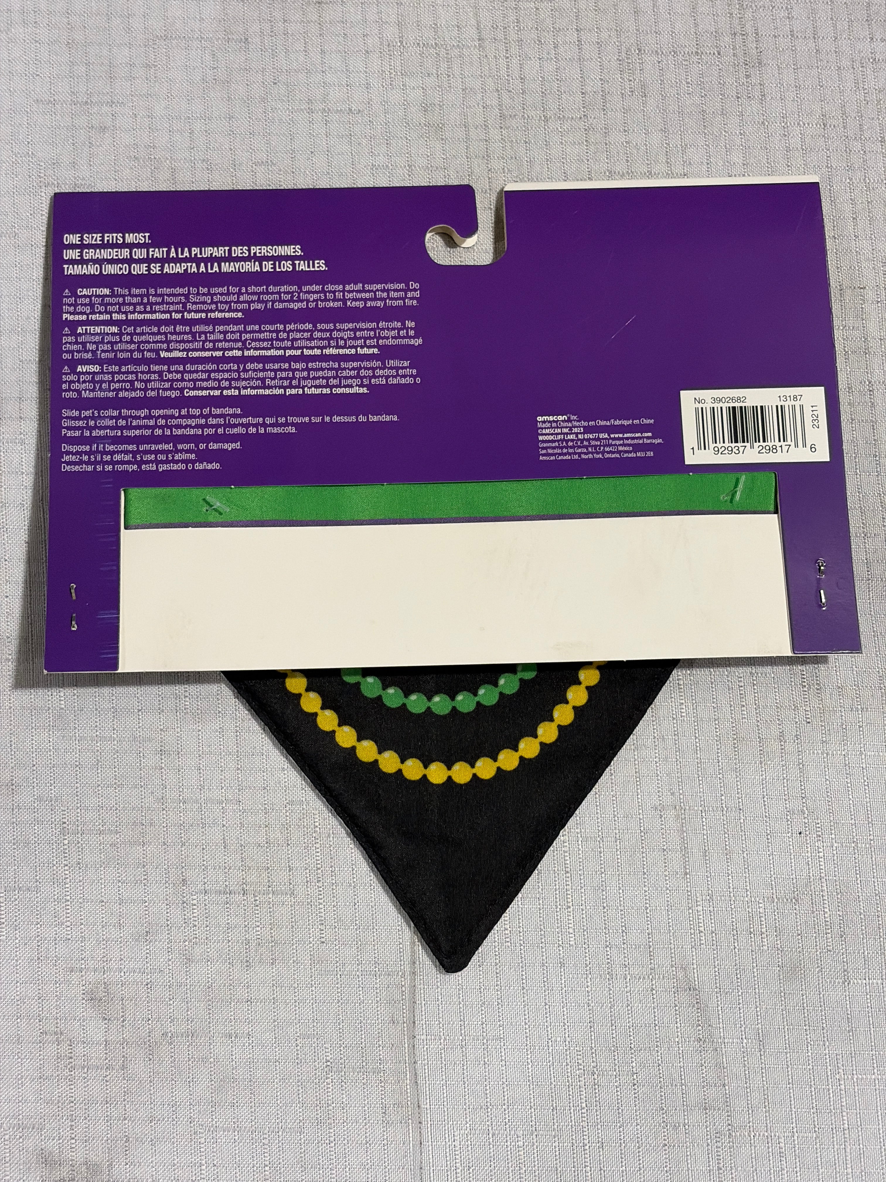 Mardi Gras Pet Bandana - Masquerade Costume Accessory