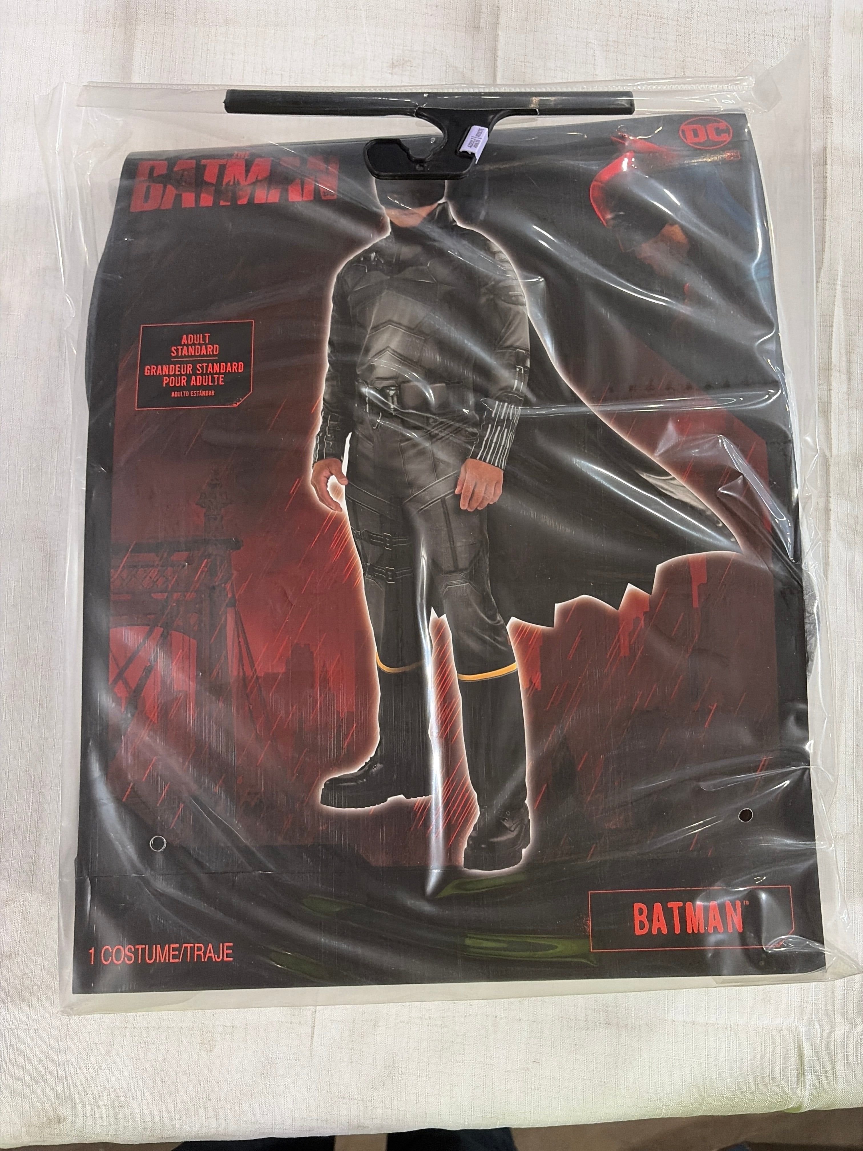 Men's The Batman Movie Costume with Cape & Mask - Halloween Edition - Adult One Size