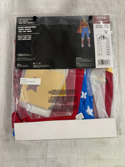 Women's DC Wonder Woman Costume - Red/Blue Jumpsuit with Cape & Headband