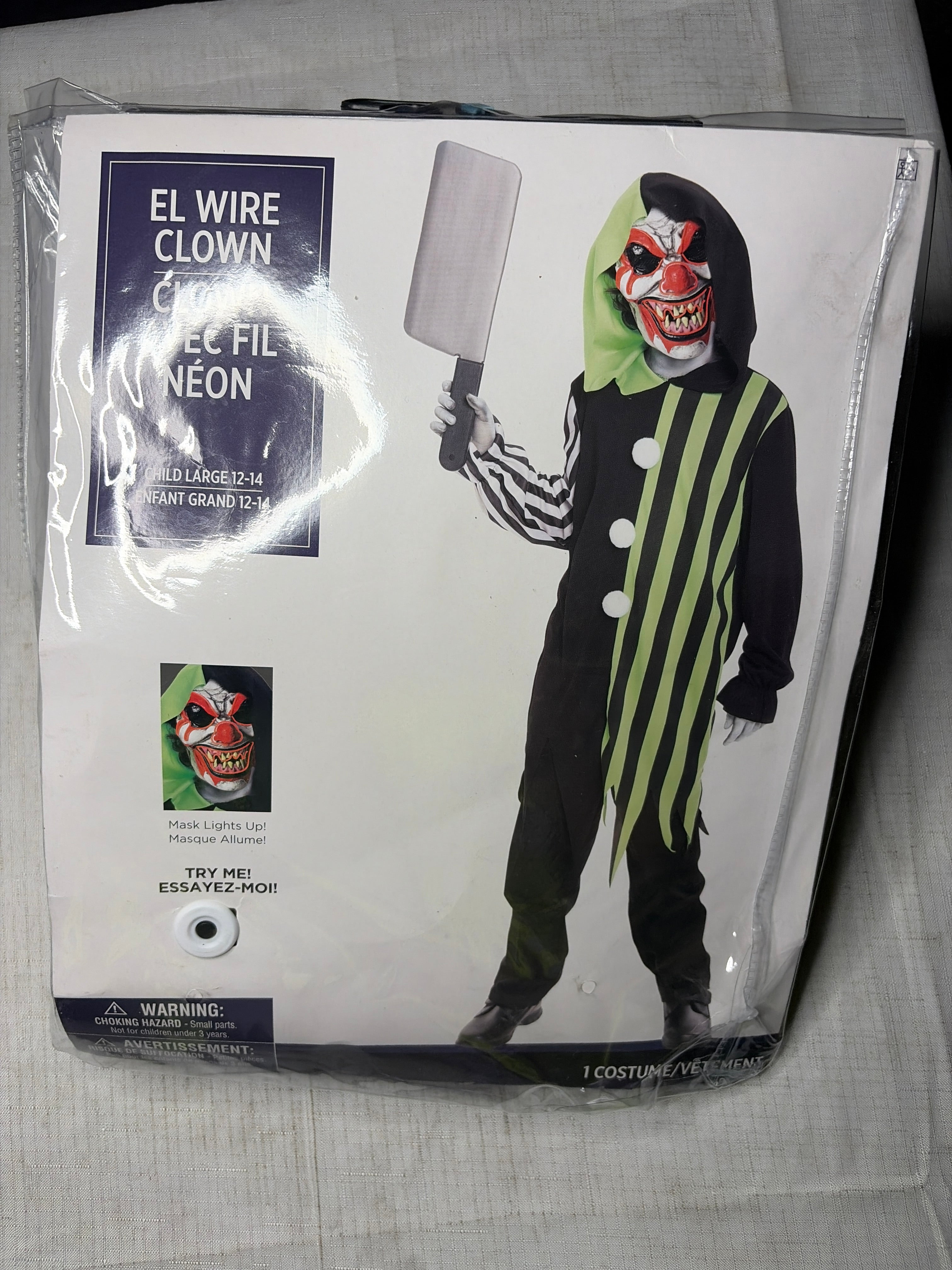 Electrifying Clown Costume with EL Wire for Kids