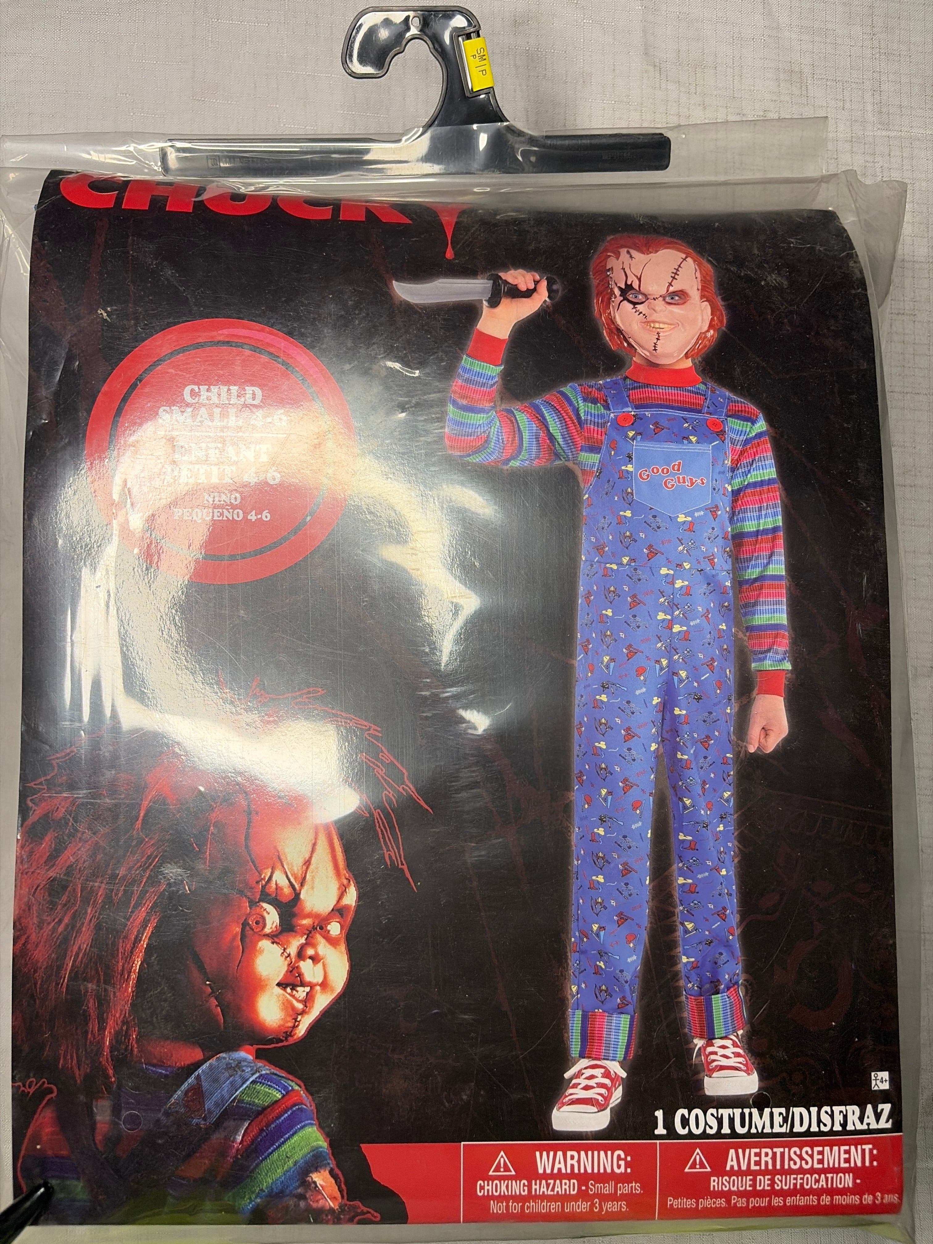 Kids' Chucky Halloween Costume with Creepy Mask and Overalls