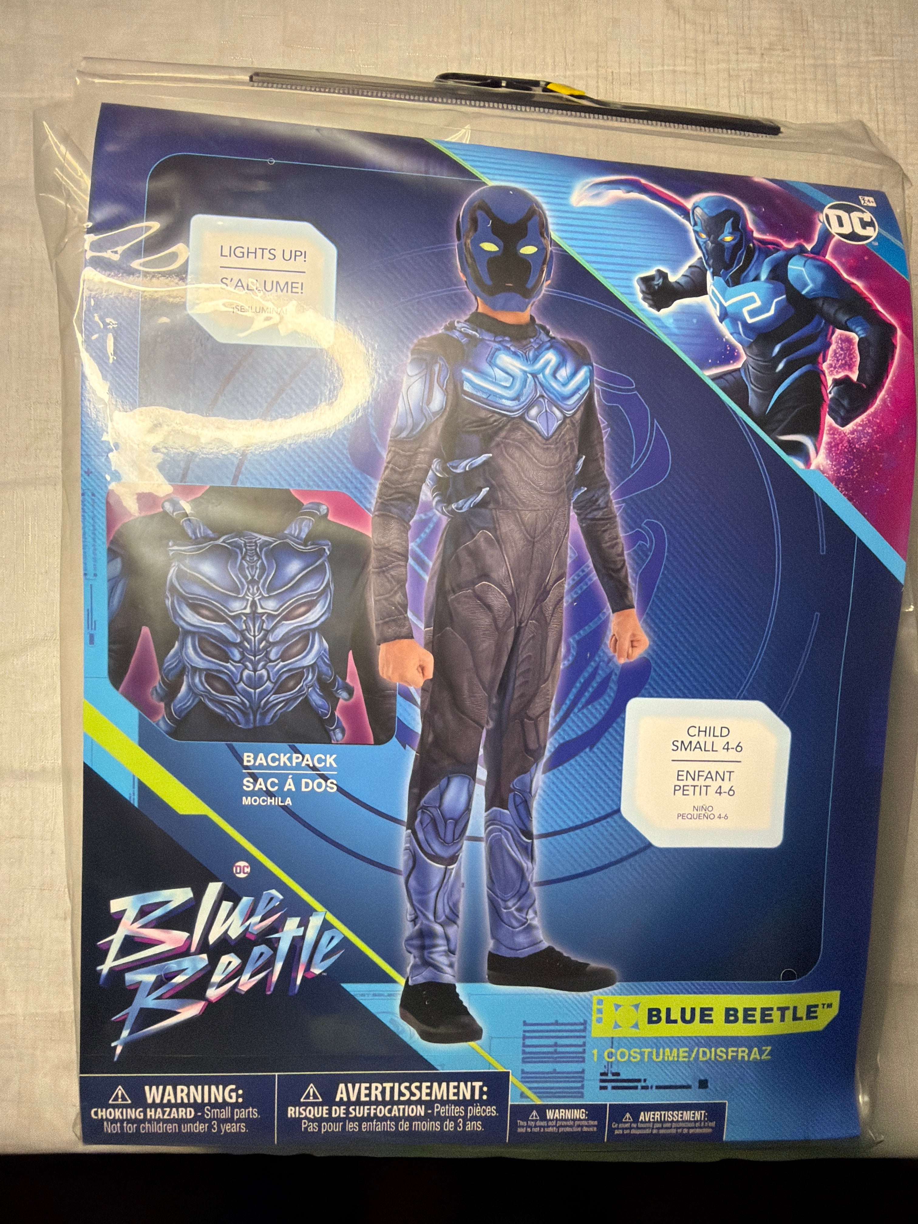 Kids Blue Beetle Halloween Costume - Child S (4-6)