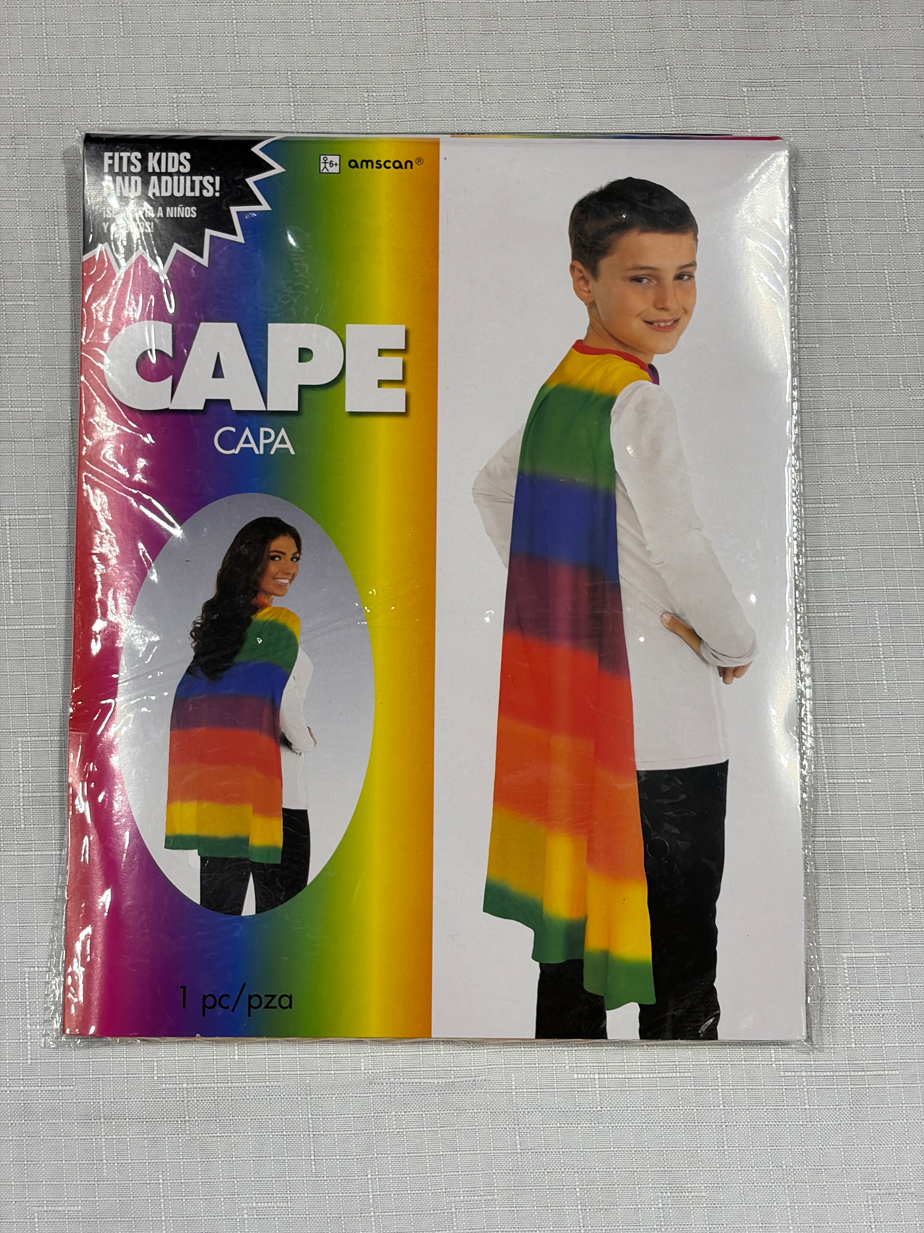 Rainbow Hero Cape Costume Accessory for Kids and Adults