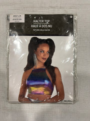 Multi-Colored Festival Crop Top - Perfect for Halloween and 90s Costume Parties