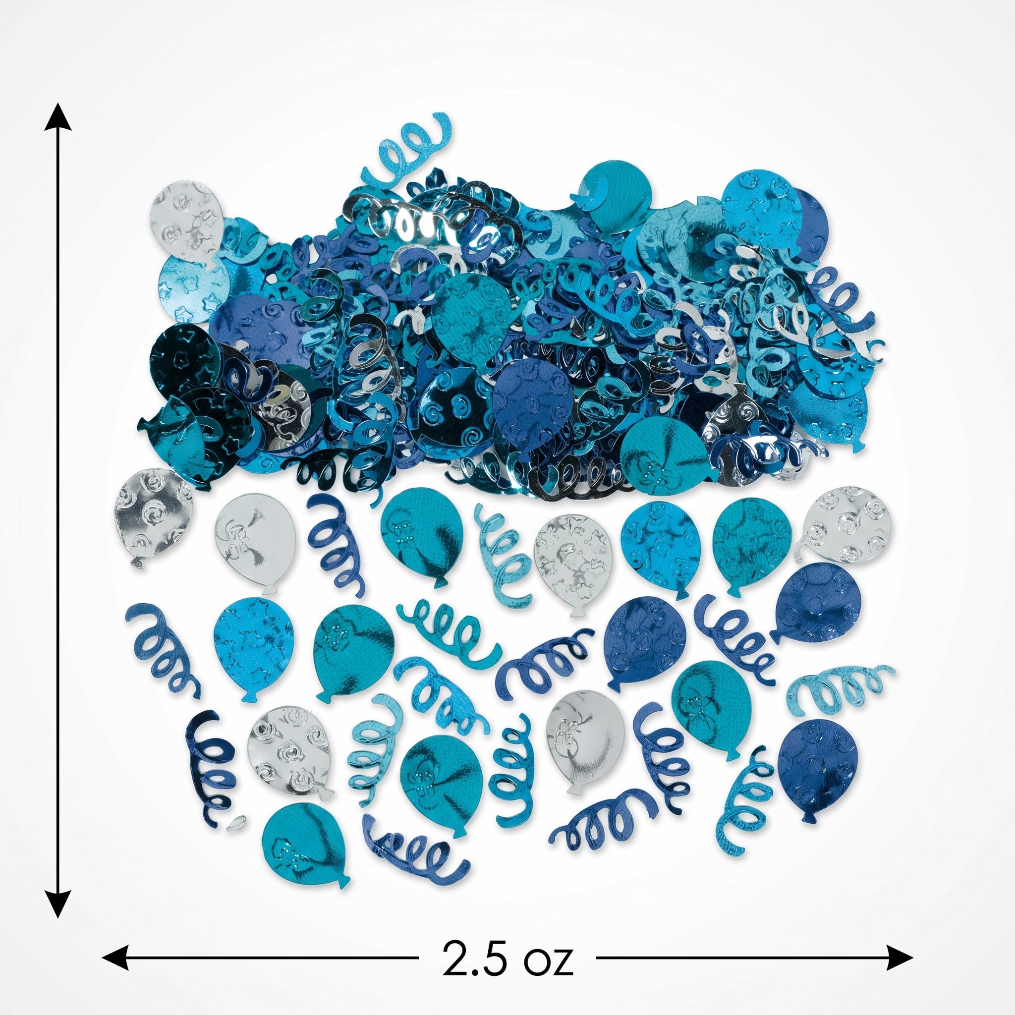 Blue & Silver Balloon Confetti Table Decoration