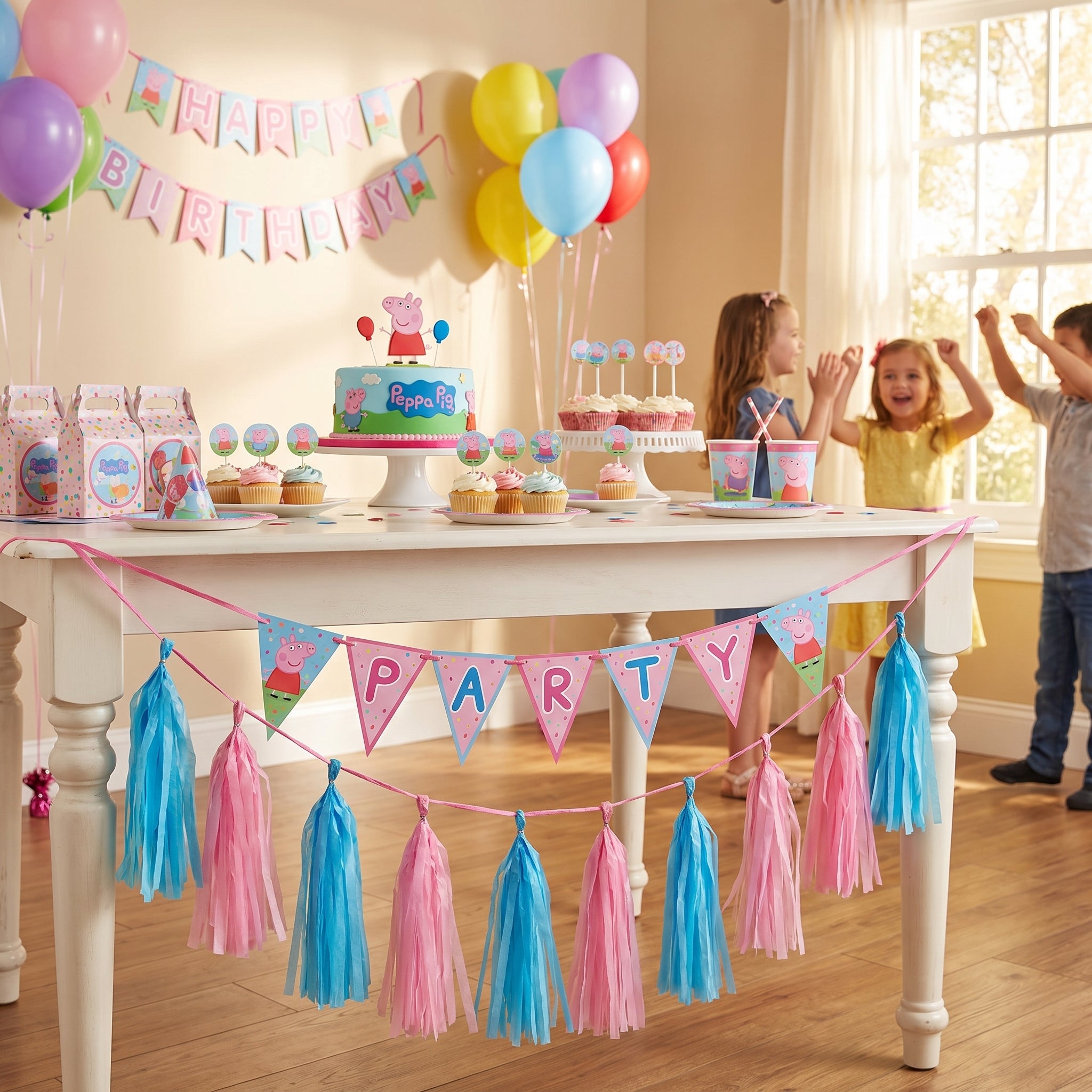 Peppa Pig Confetti Tassel Garland Decoration for Kids