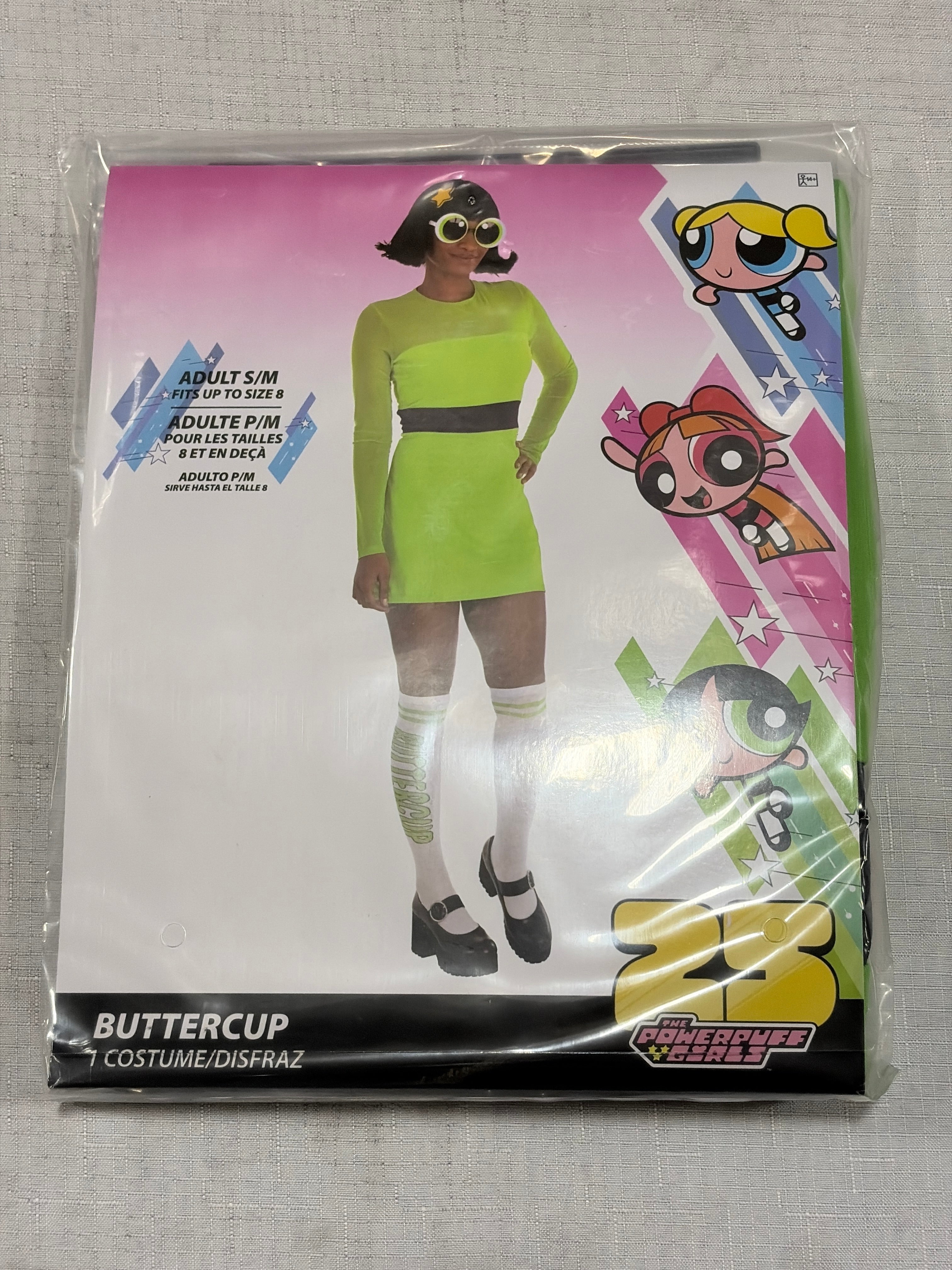 Women's Buttercup Costume - Powerpuff Girls Halloween Outfit (S/M)