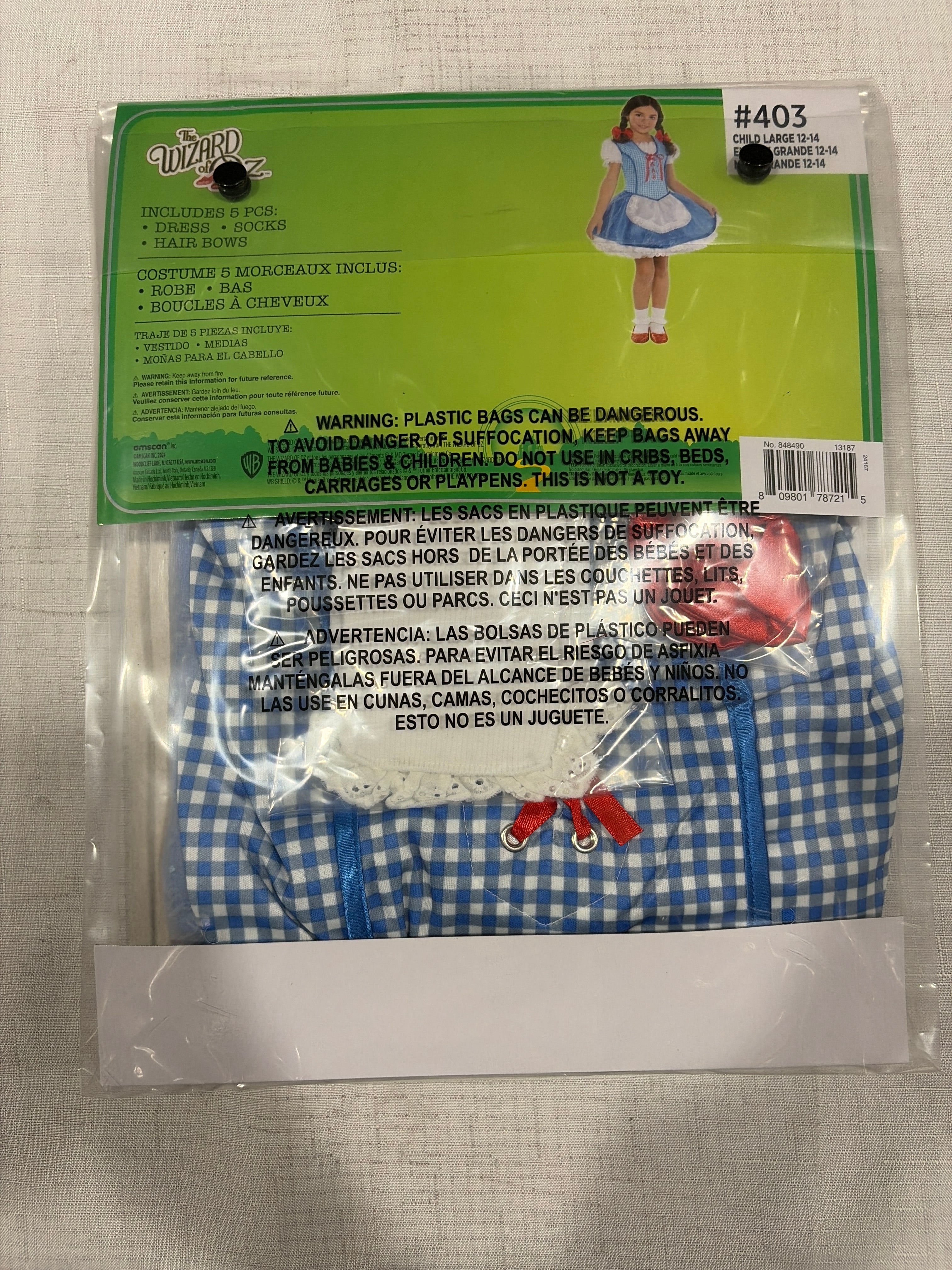 Kids' Wizard of Oz Dorothy Halloween Costume