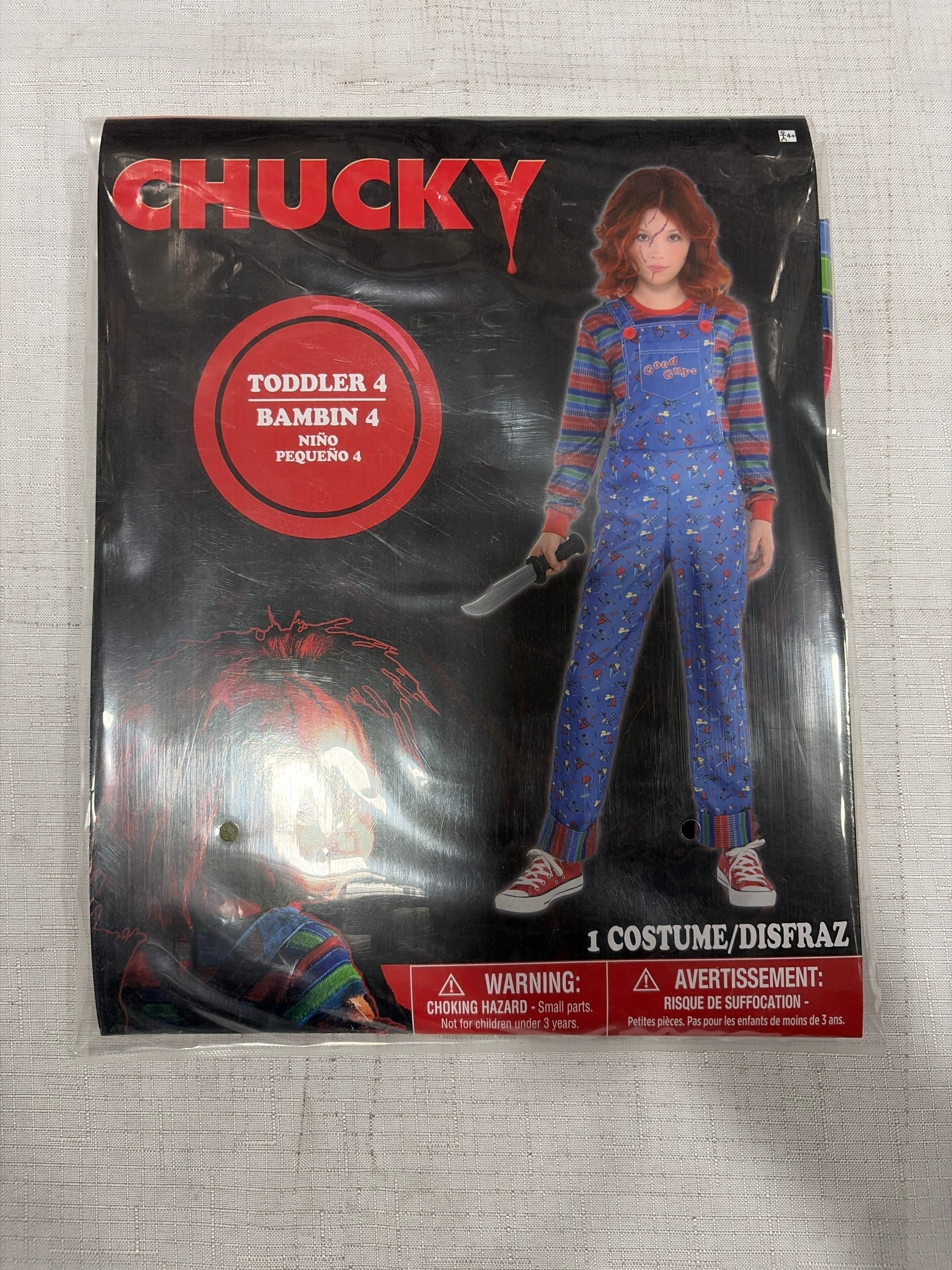 Child's Play Chucky Costume for Kids - Halloween Horror Outfit - Toddler (3-4)