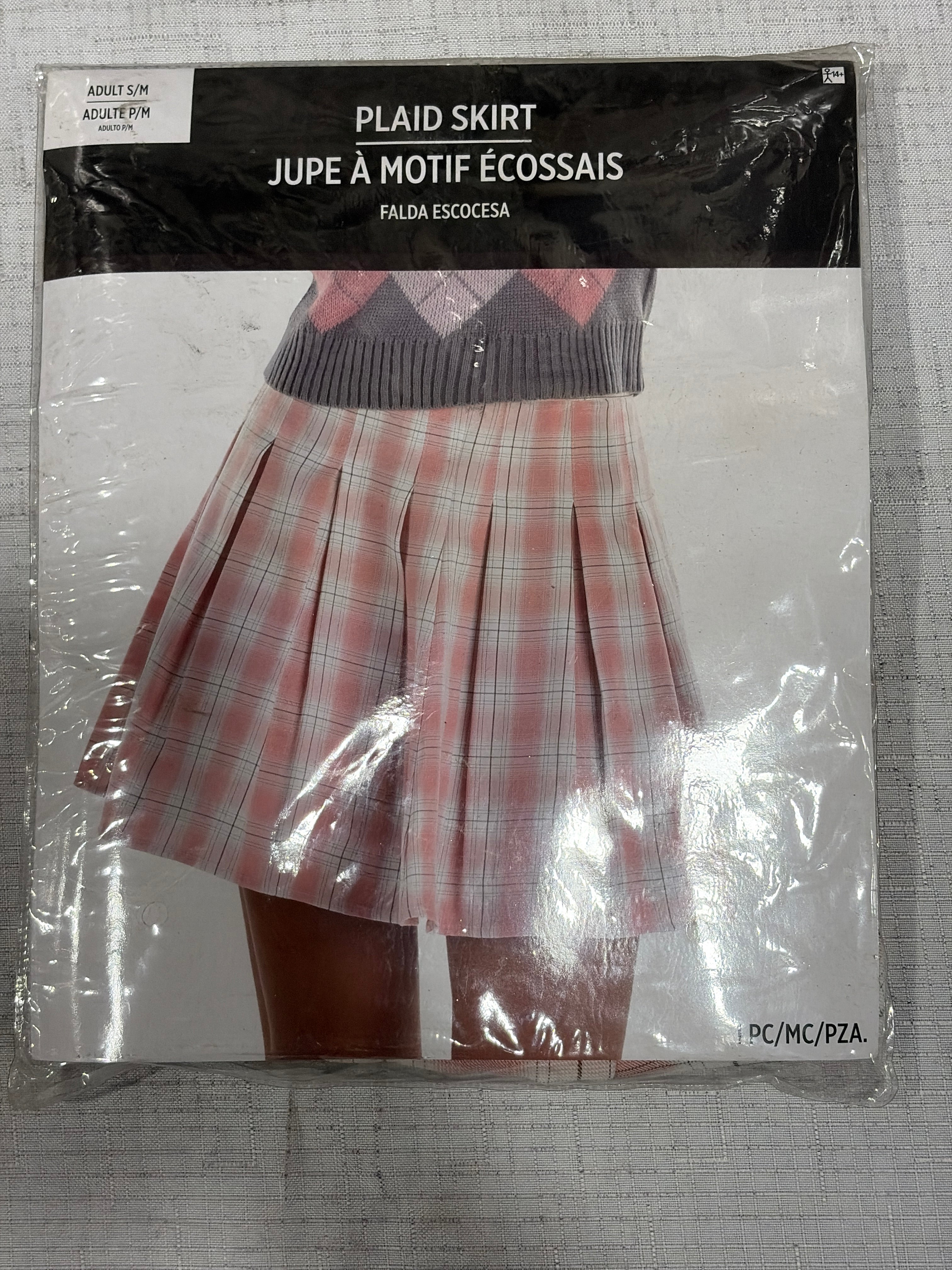 90s Plaid Mini Skirt Costume Accessory