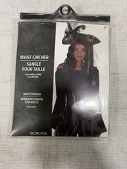 Pirate Wench Black Waist Cincher with Gold Detailing