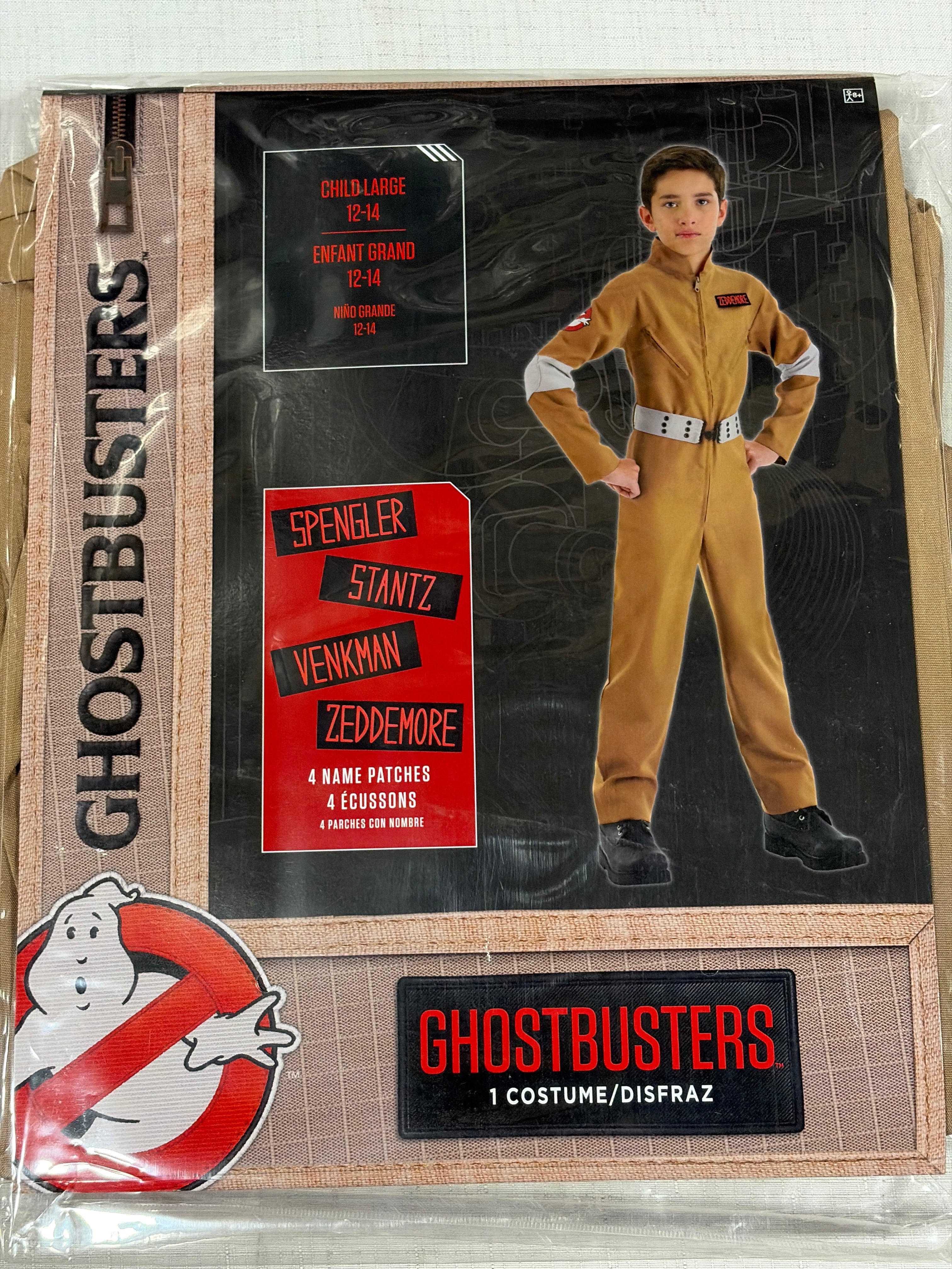 Kids' Ghostbusters Tan Jumpsuit Costume - Child L (12-14)
