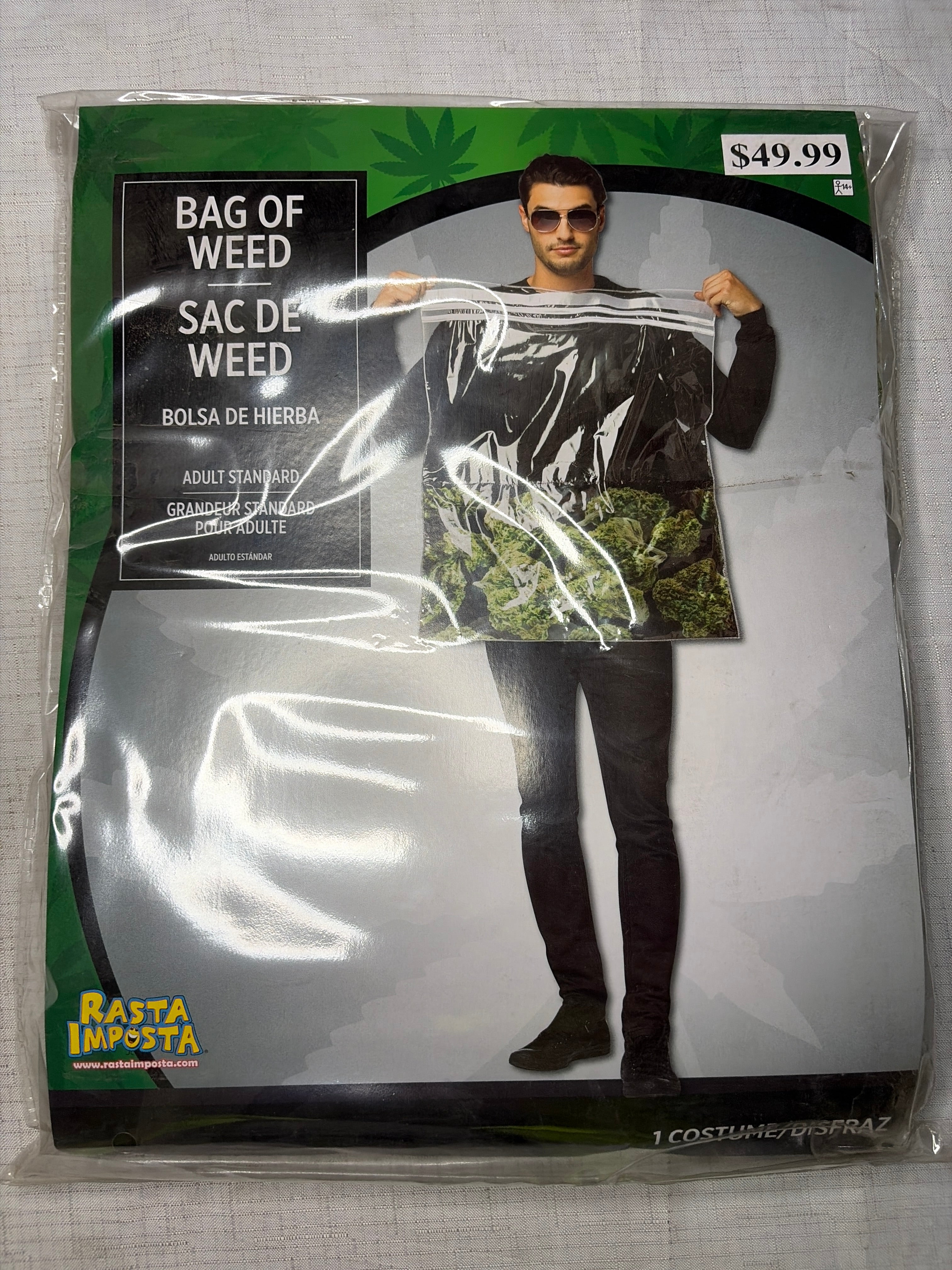 Hilarious "Bag of Weed" Costume Accessory for Men - Adult One Size