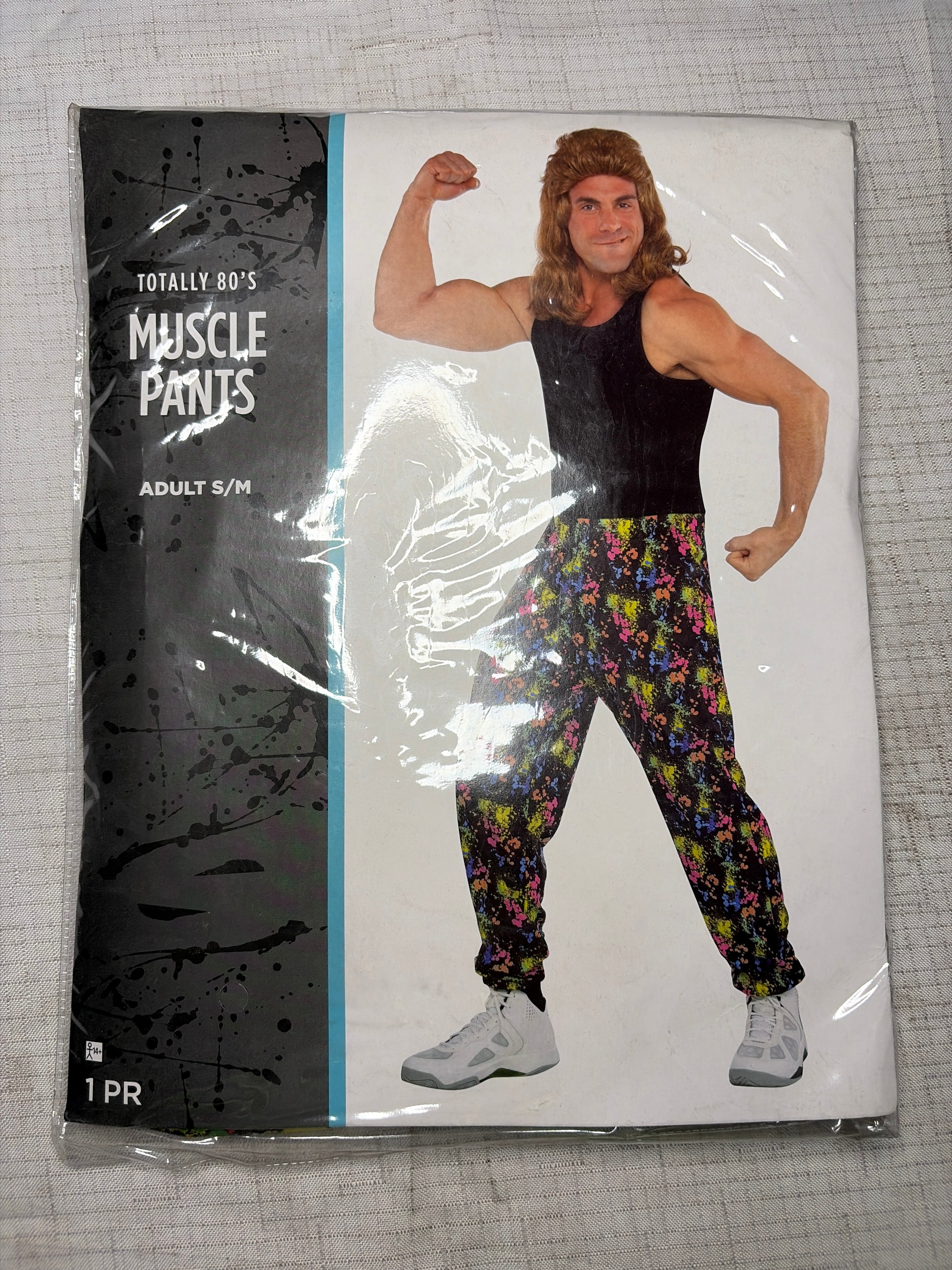 1980s Neon Splatter Muscle Pants - Halloween Costume Accessory