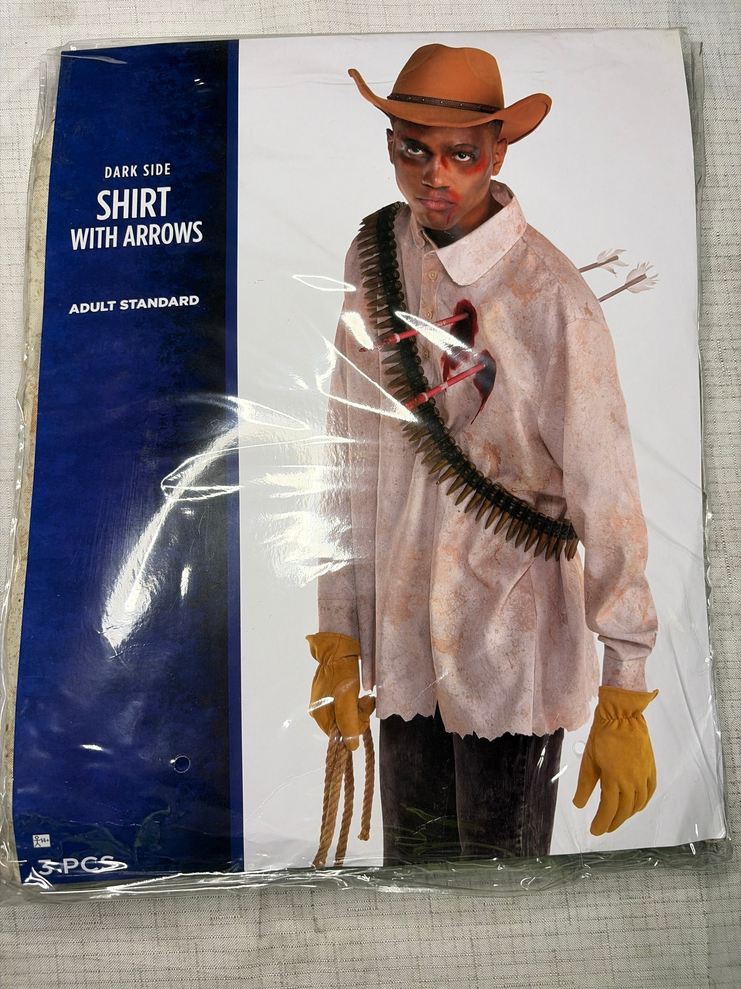 Men's Zombie Shirt with Impaled Arrows - Halloween Costume Accessory
