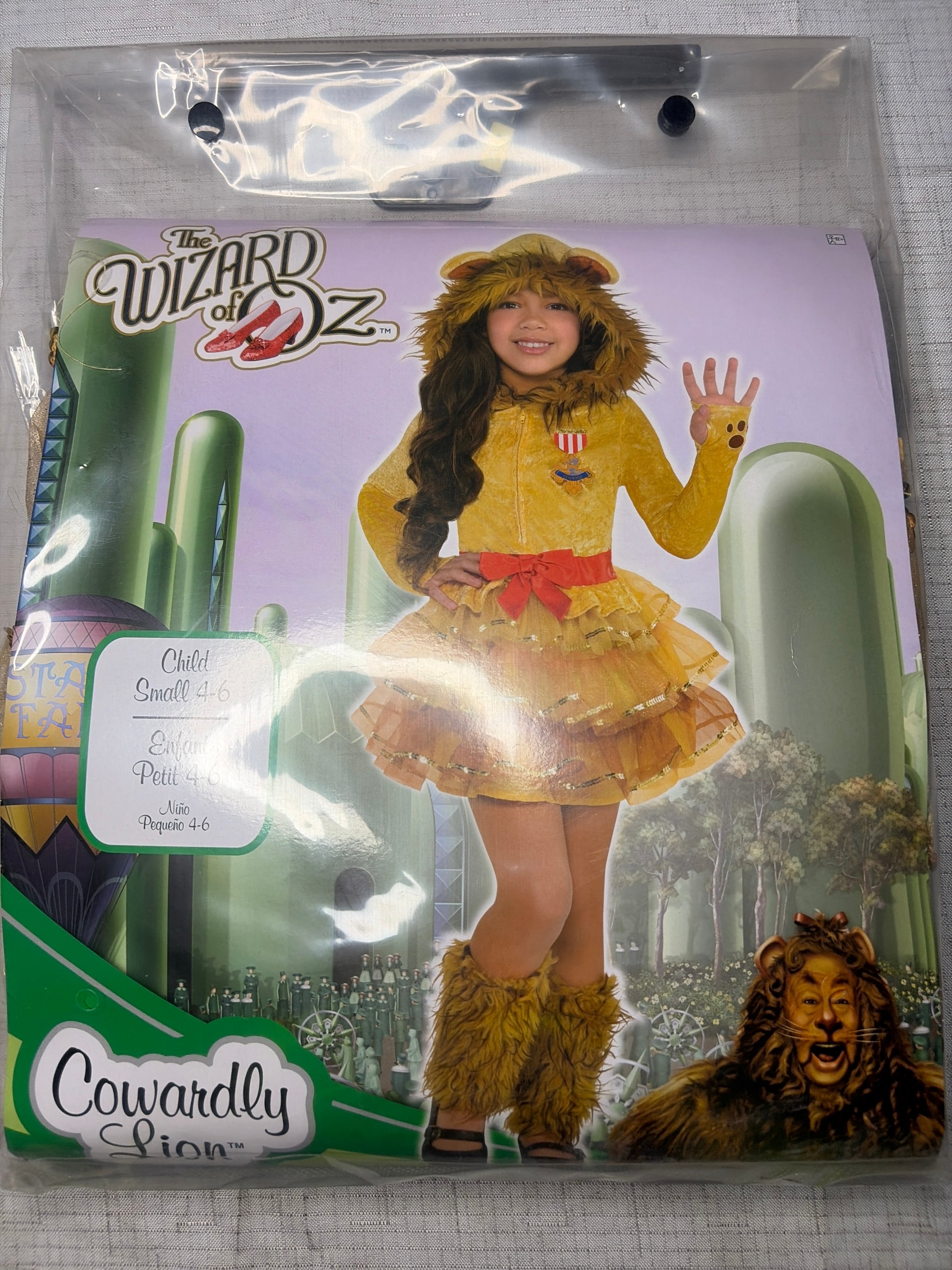 Girls' Wizard of Oz Cowardly Lion Costume with Hood & Leg Warmers