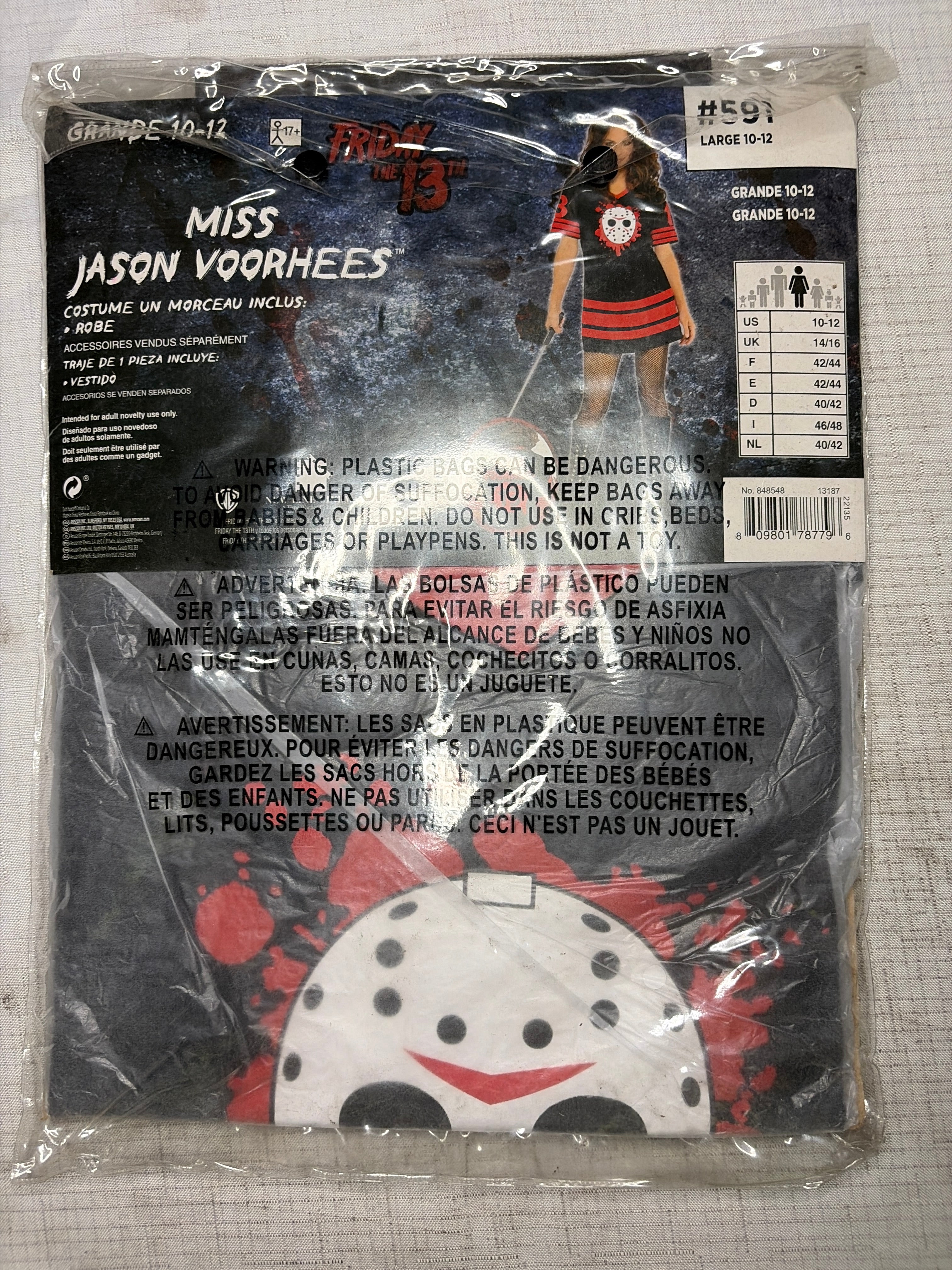 Women's Friday the 13th Miss Voorhees Halloween Costume Dress - Adult L (10-12)