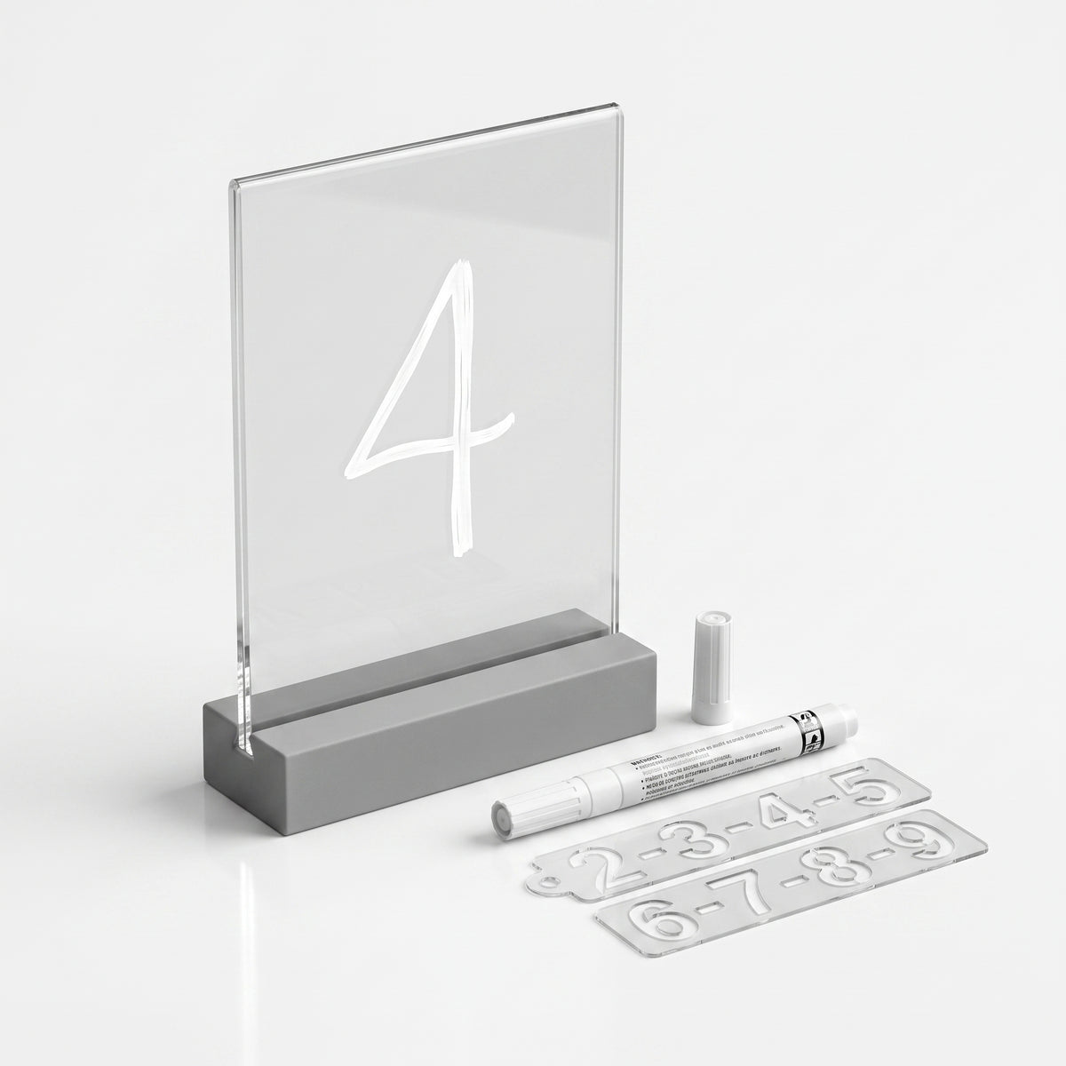 Elegant Acrylic Table Sign Kit with Stencils for Weddings & Events