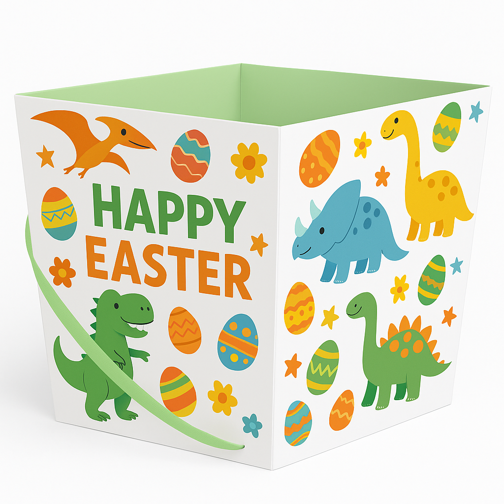 Rainbow Easter Paper Pail with Inspirational Design