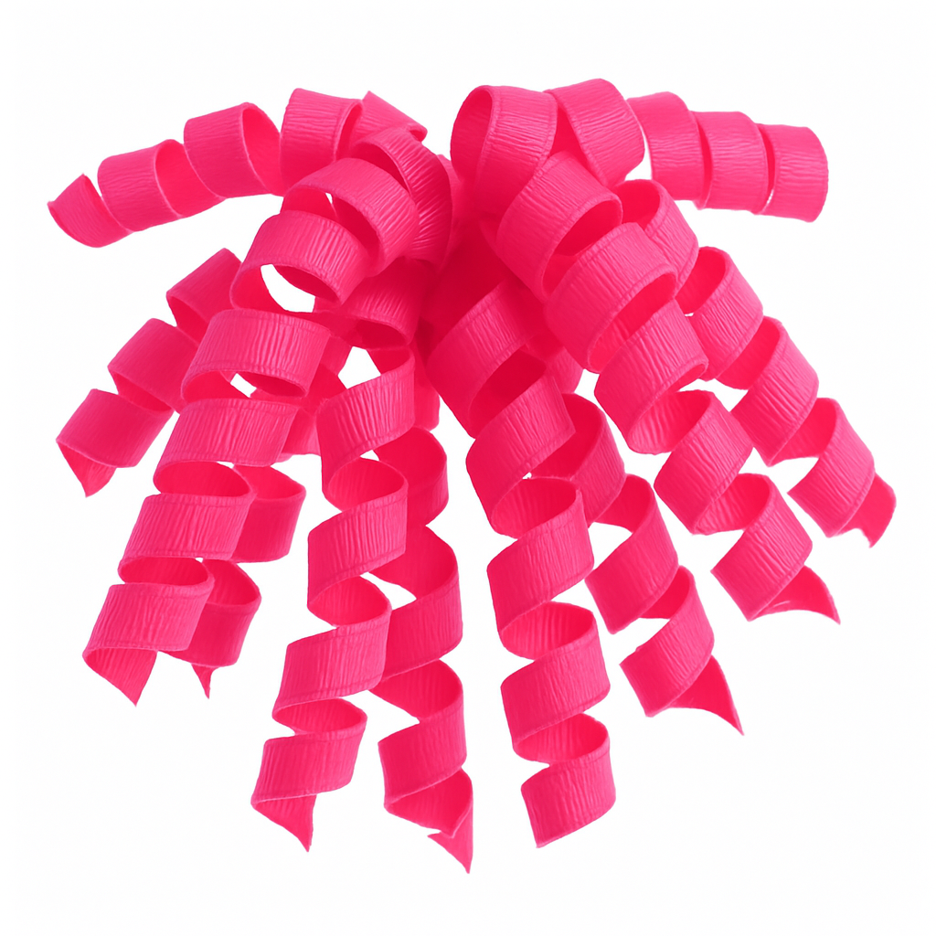 Neon Pink Grosgrain Curly Gift Bow
