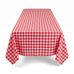 Red Gingham Plastic Table Cover - 54" x 108"