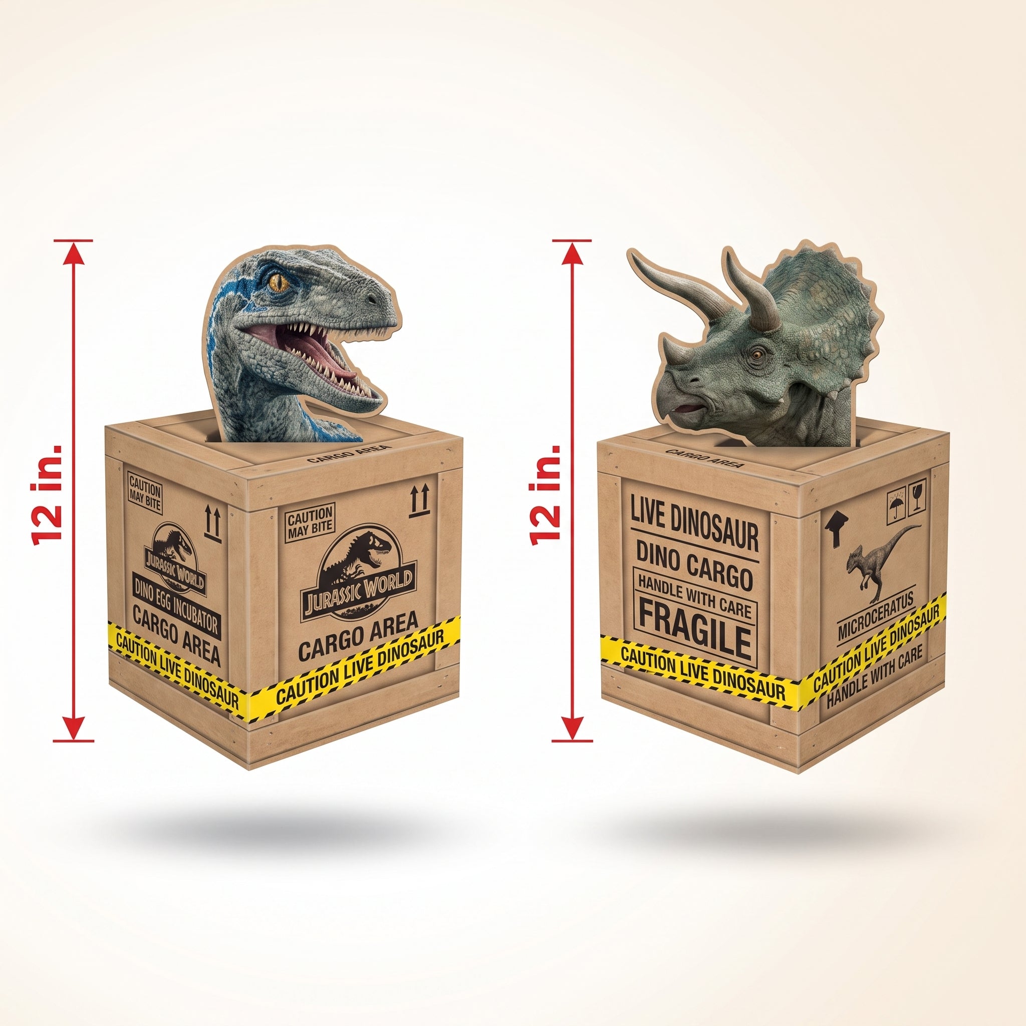 Jurassic World Dinosaur Escape Table Centerpiece Kit, 12-in, 2-Pack