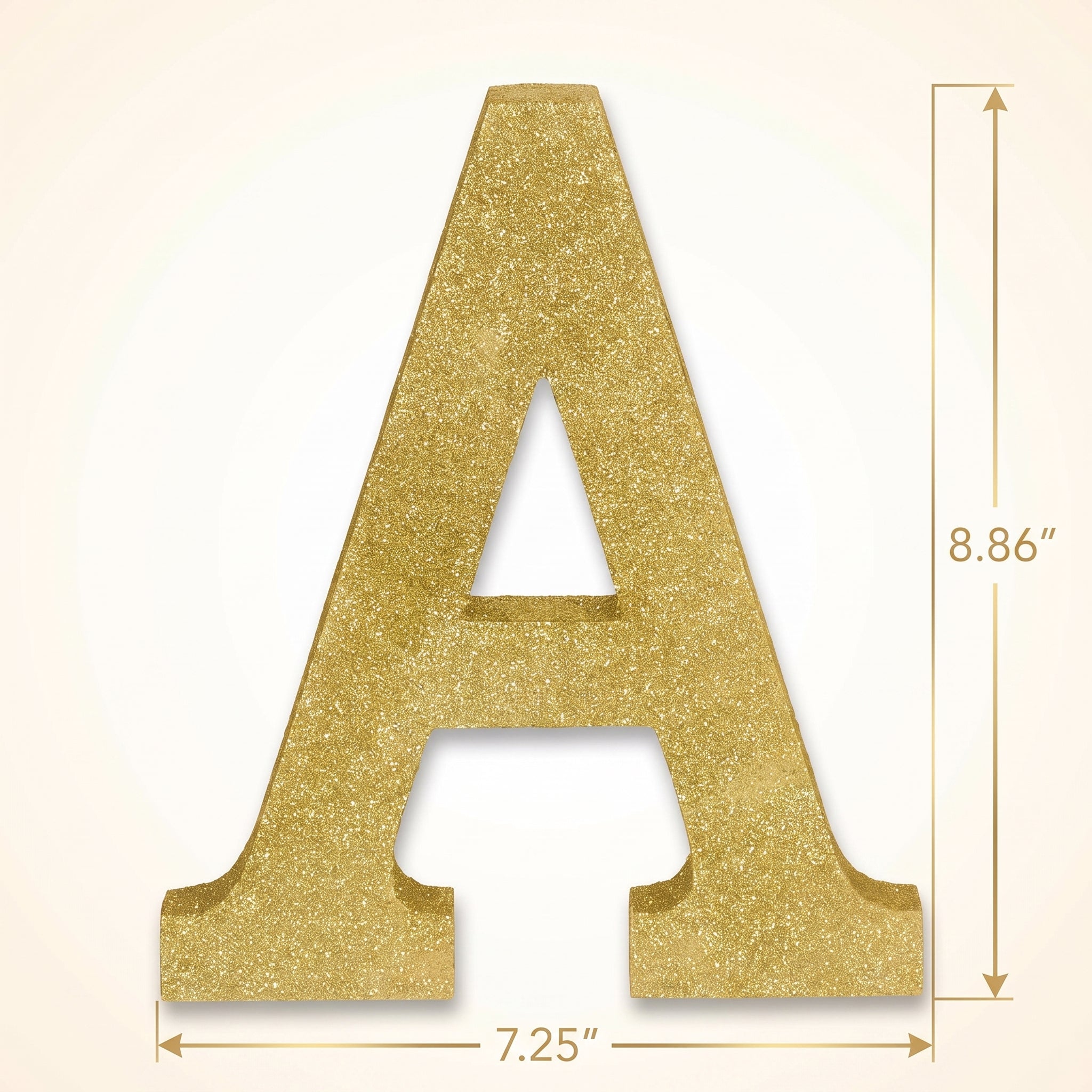 Glitter Gold Letter 'A' Hanging Decoration - 4-inch MDF