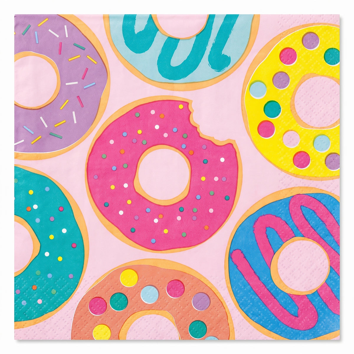 Donut Party Lunch Napkins - 6.5 In. x 6.5 In. - 16 Pack