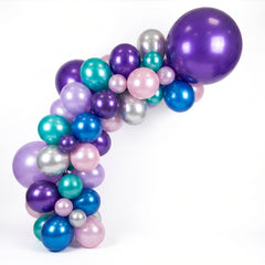 Cosmic Pearl Balloon Garland Kit - Purple, Blue & Silver