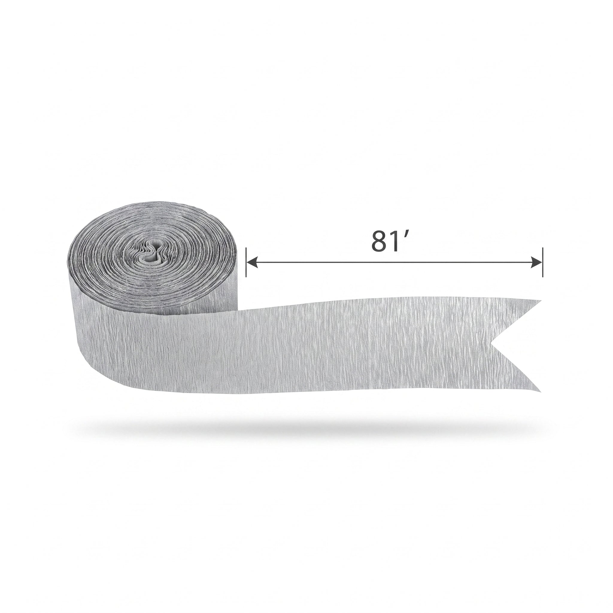 Silver Crepe Streamer - 81ft