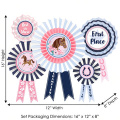 Saddle Up Award Ribbon Fan Decorations for Kids' Birthday Party